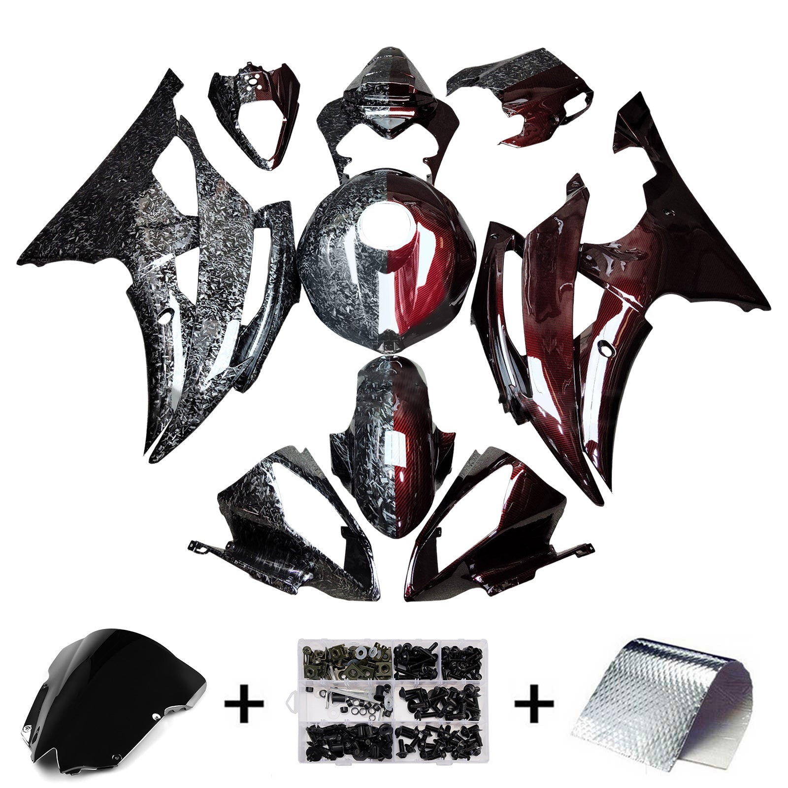 Kit de carénage d'injection carrosserie plastique ABS pour Yamaha YZFR6 YZF-R6 2008-2016
