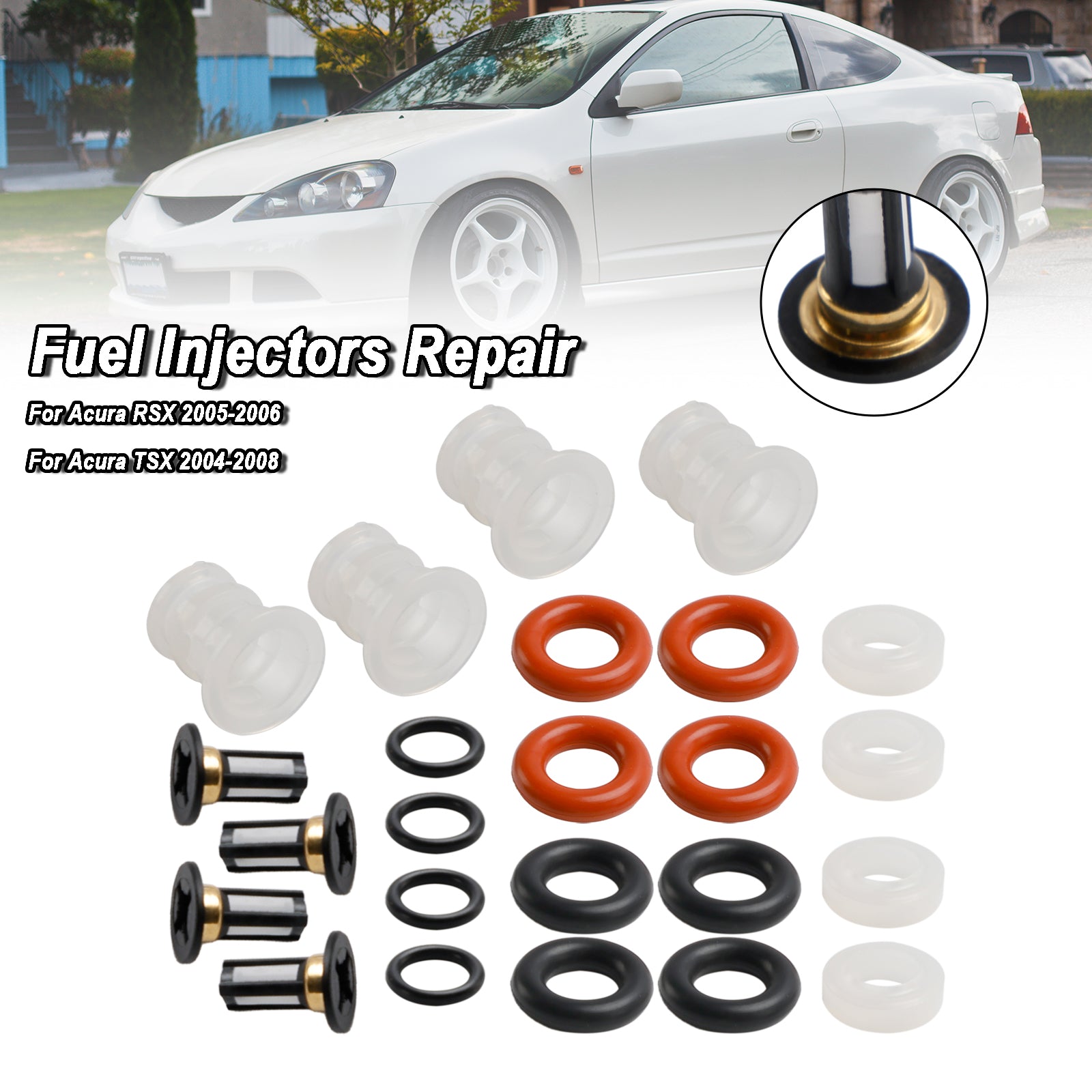 Fuel Injector Repair O-rings Seals Kit 16450-PRB-A01 Fit Acura RSX TSX