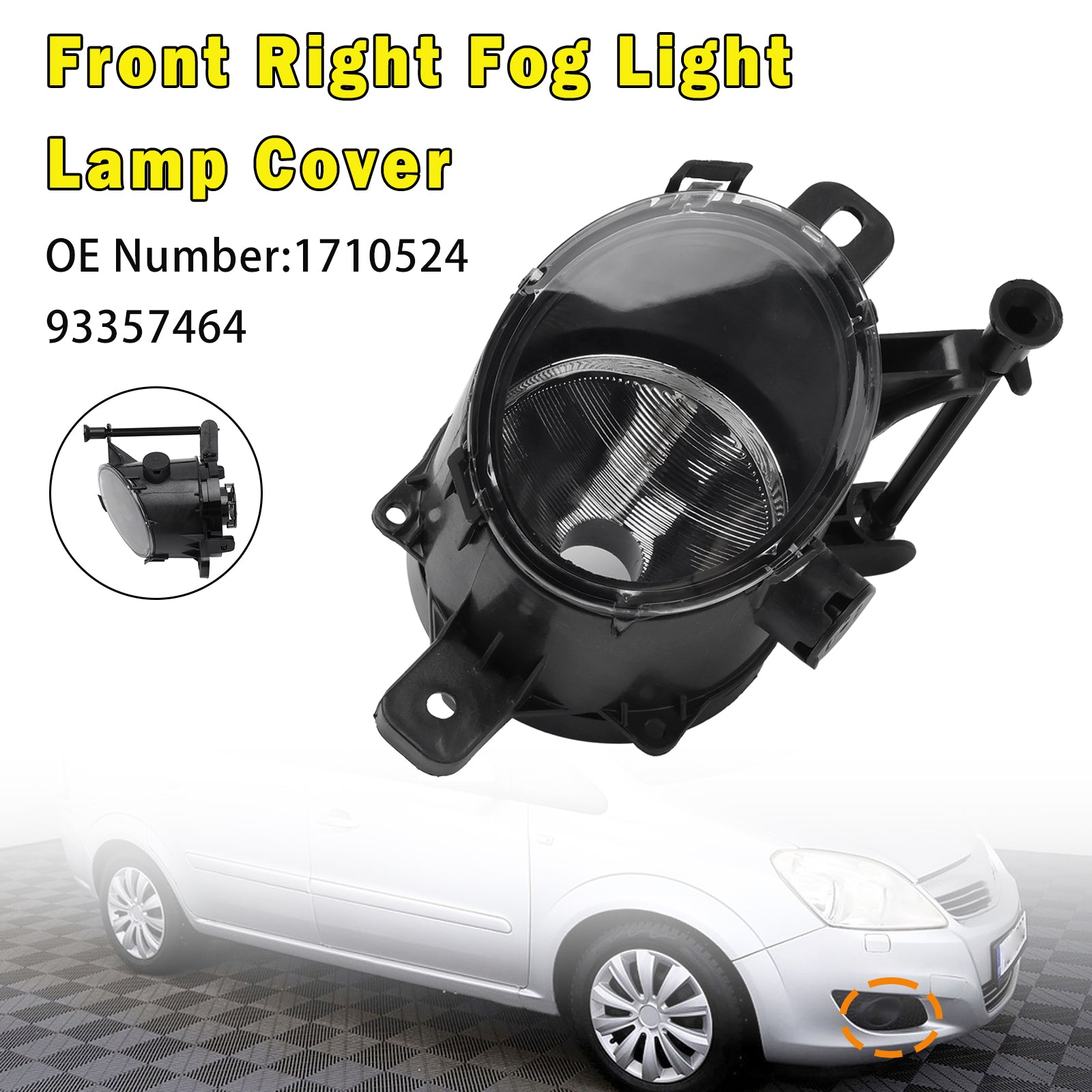 Couvercle de phare antibrouillard avant droit 1710525 93357465 pour Opel Zafira B (A05) 2008 – 2011