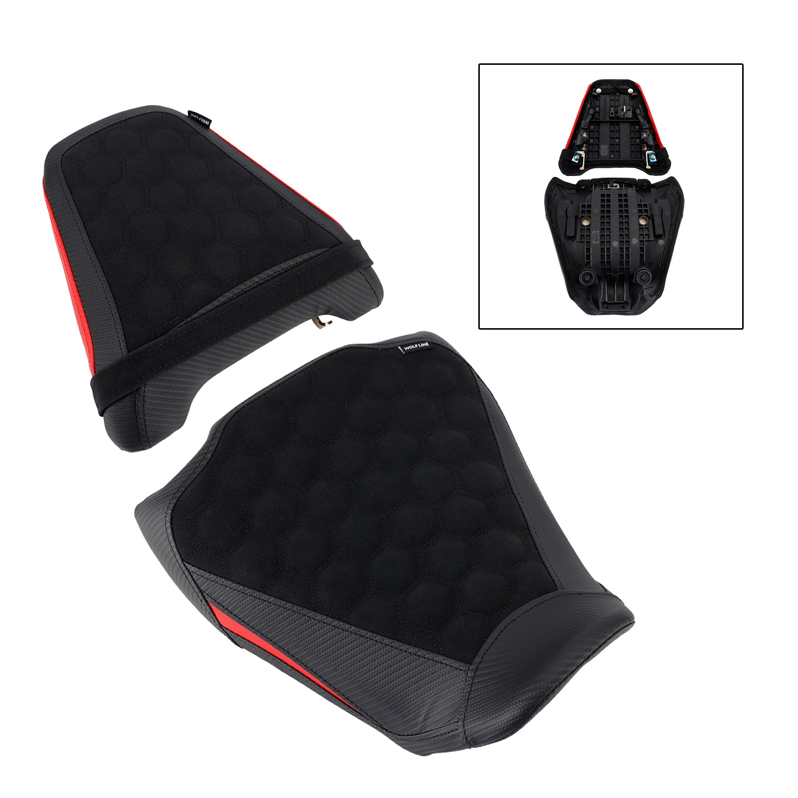 Front&Rear Raider Passenger Cushion Kit Red1 For Honda Cb650R Cbr650R 24-25