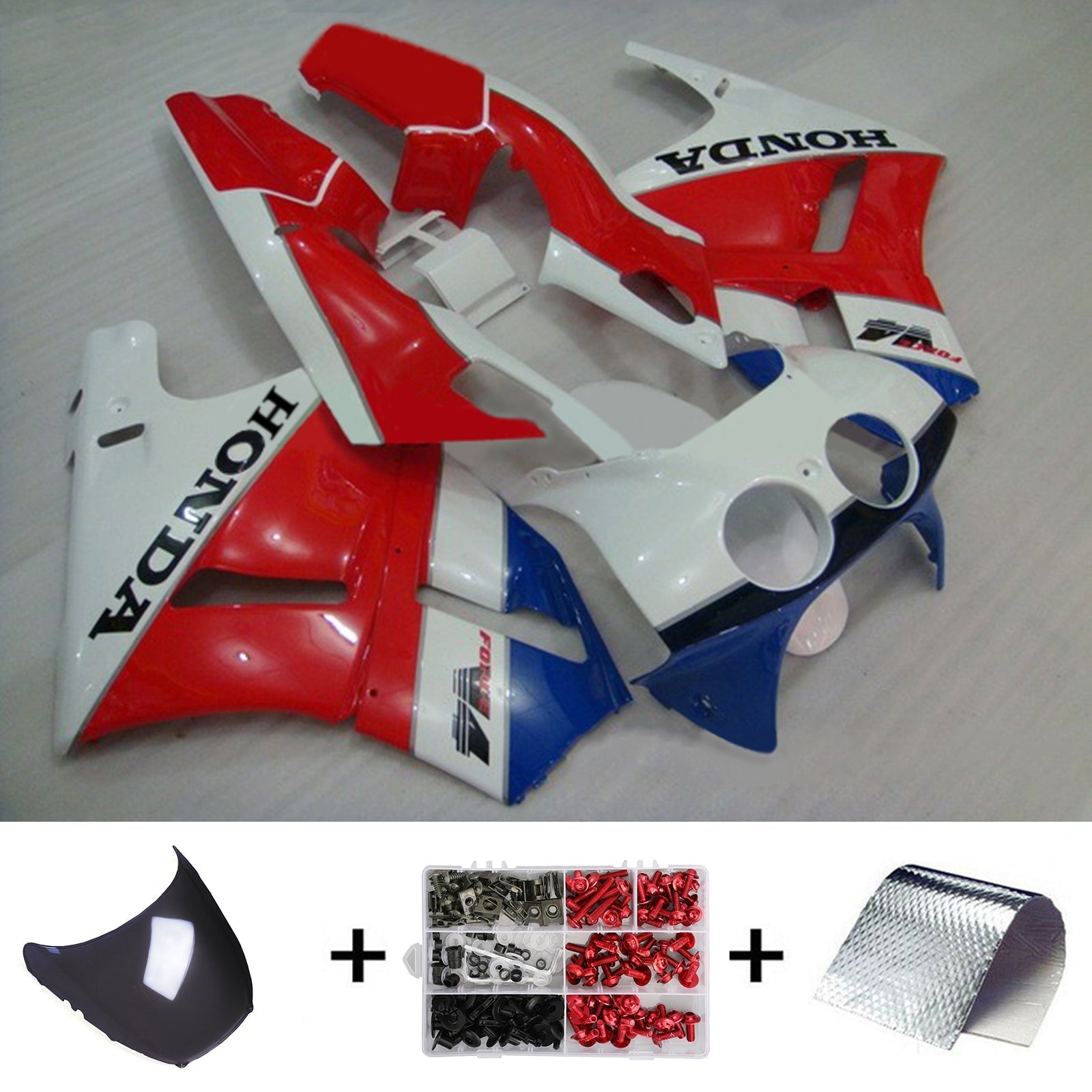 1988-1992 Honda VFR400R NC30 Amotopart Injection Fairing Kit Bodywork Plastic ABS #101