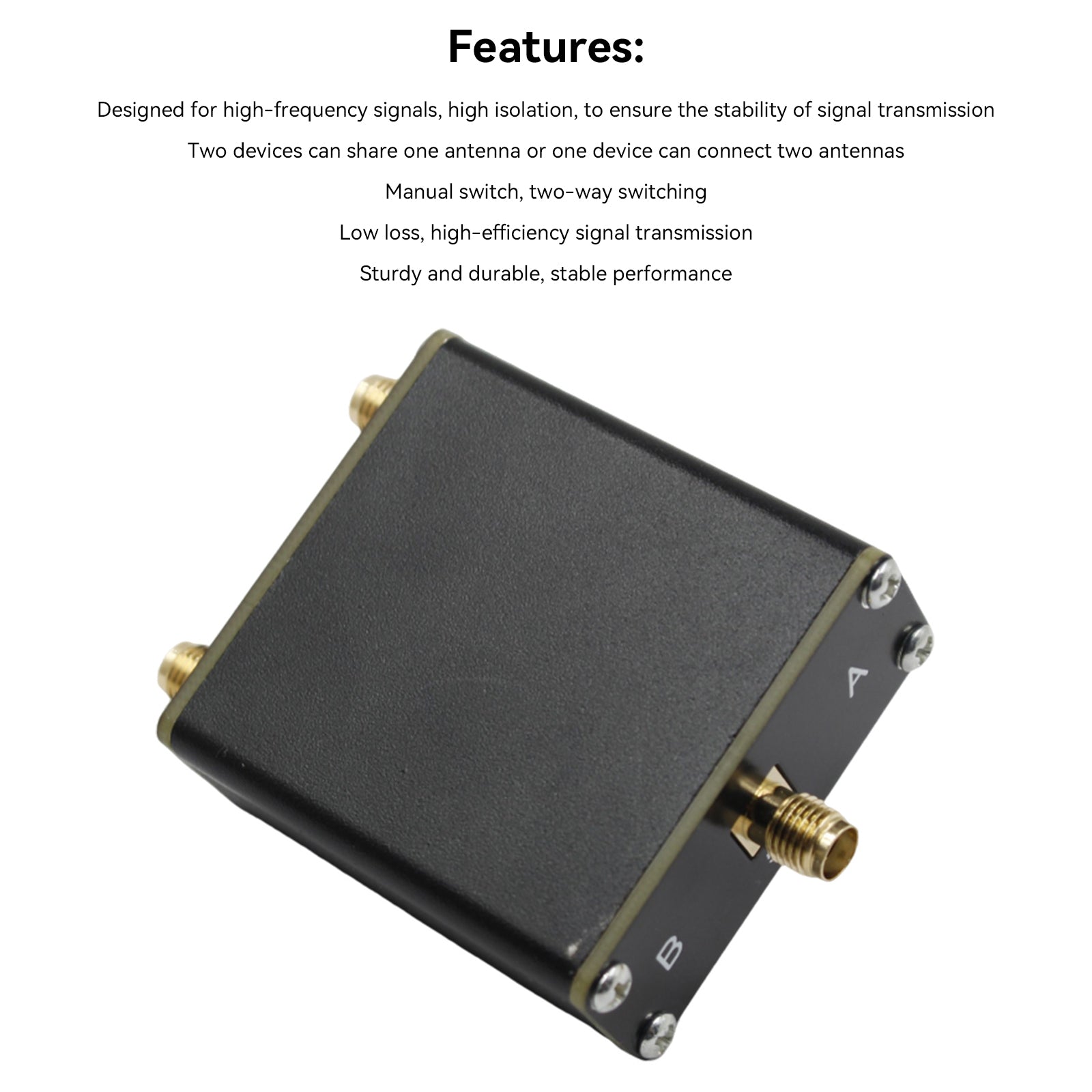 10W 1-to-2 Antenna Switch RF Switch High-Frequency Switch Manual Switch