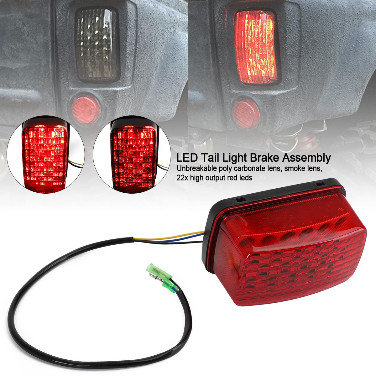 2002-2004 Yamaha Bear Tracker 250 LED Tail light Red Generic