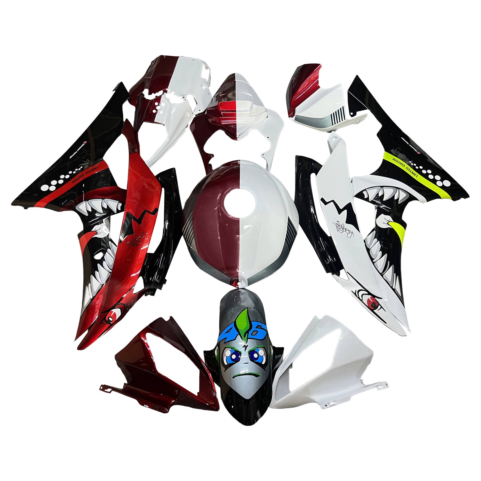 Kit de carénage d'injection carrosserie plastique ABS pour Yamaha YZFR6 YZF-R6 2008-2016
