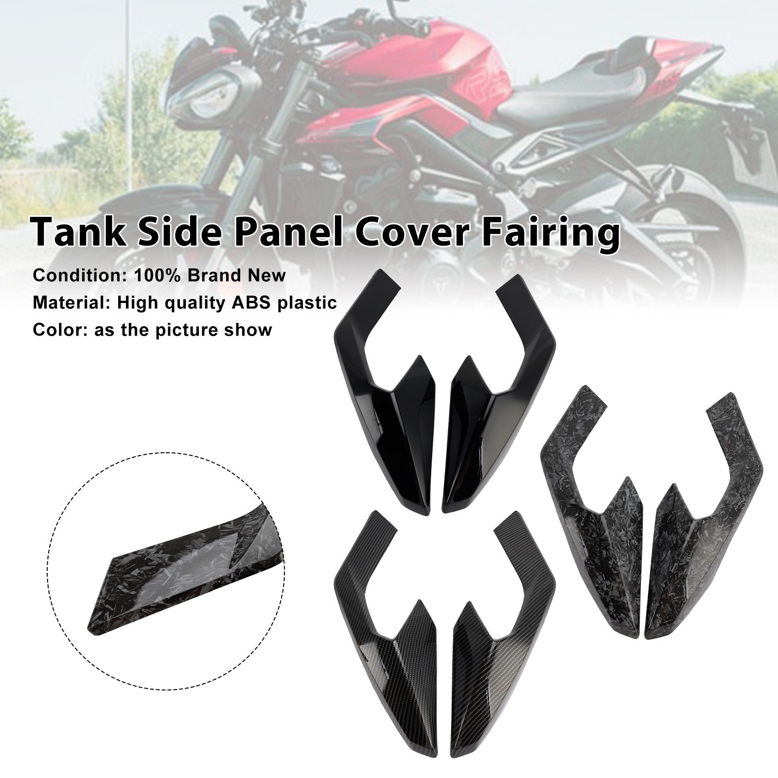 2023-2025 Street Triple 765 R/RS Carénage du panneau de couverture latérale du réservoir