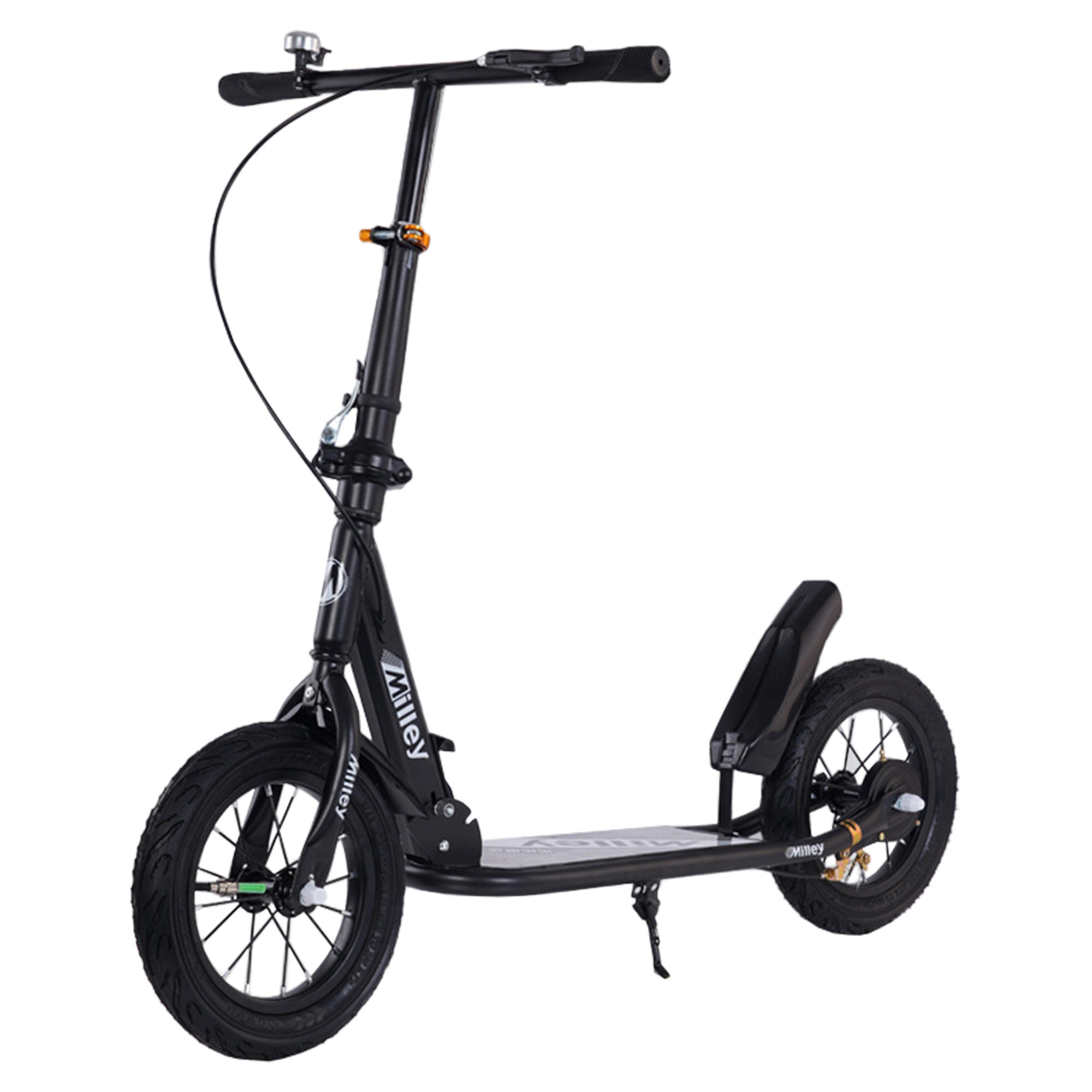 12" Large Smooth Rolling Rubber Air Tires Shock-Absorbing Foldable Commuter Kick Scooter For Adults and Teens