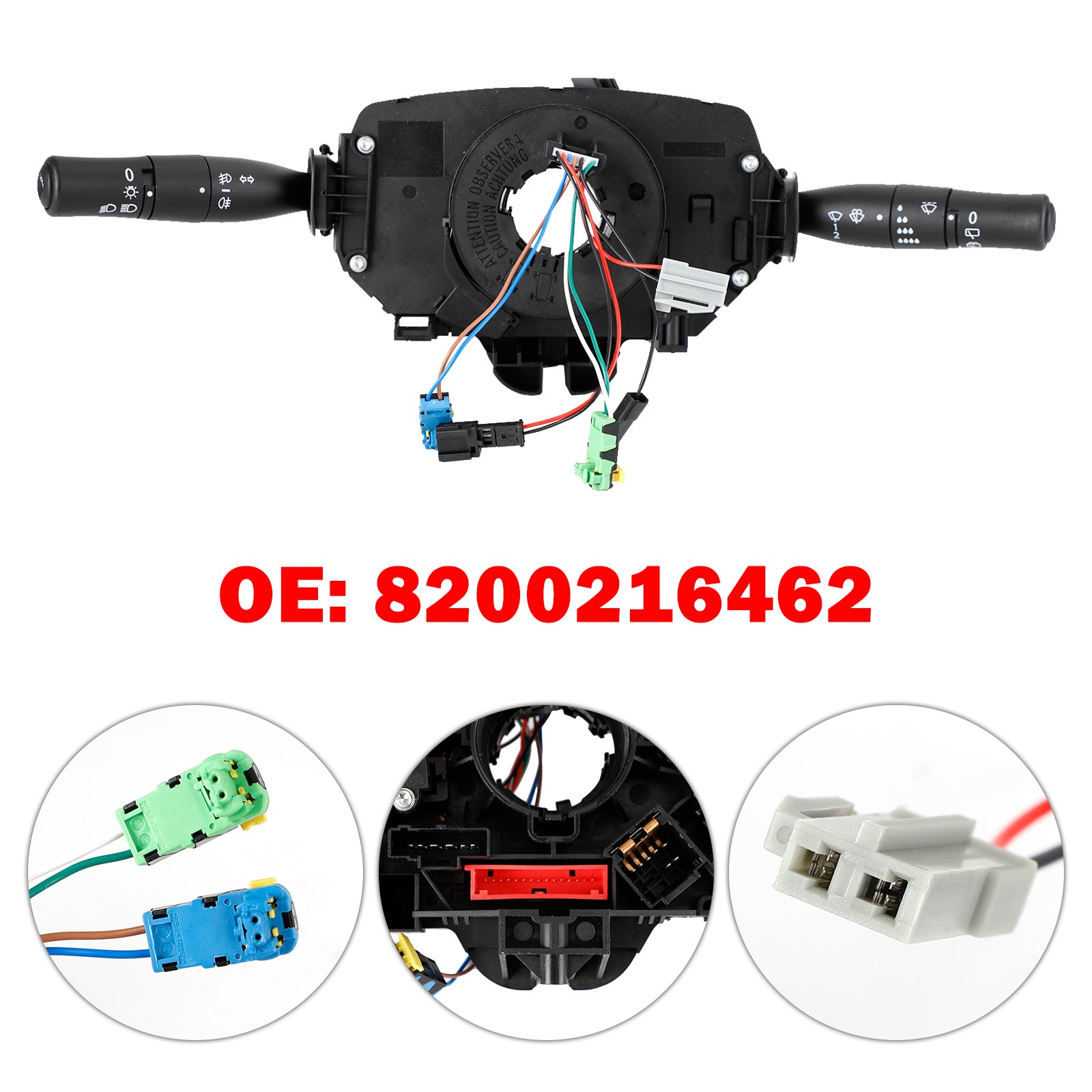 2002-2009 Renault Megane Mk2 Phase 1 Steering Wheel Indicator Wiper Squib 8200216462 8200216444