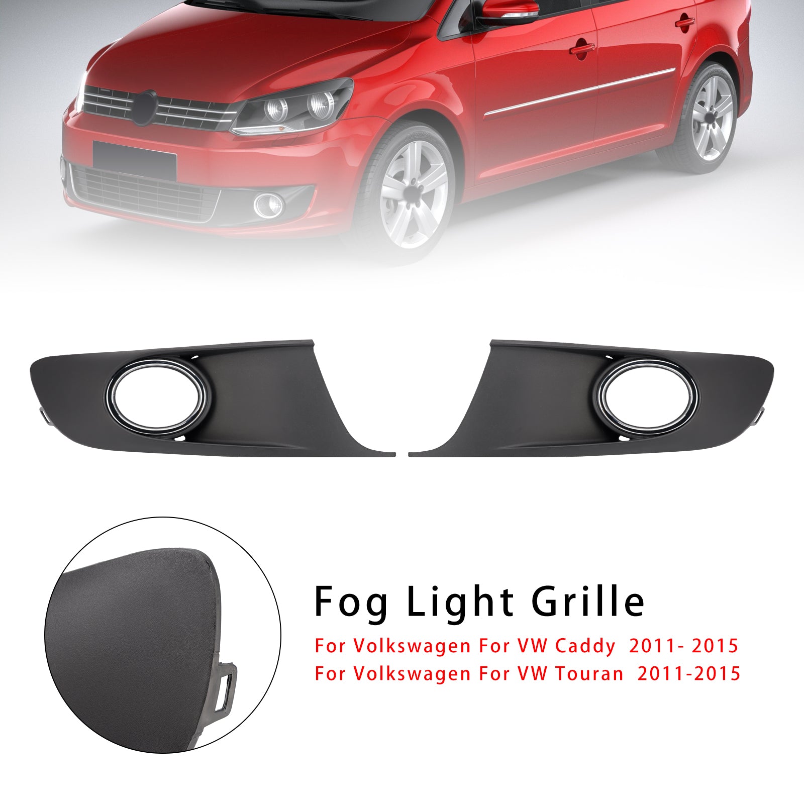 2011-2015 Volkswagen VW Caddy Touran 2 STUKS Bumper Mistlamp Lamp Trim Covers Grill Chroom