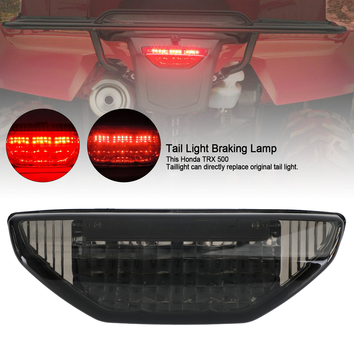 2005-2009 Honda TRX250TM FOURTRAX RECON Tail Light Braking Lamp Black Generic