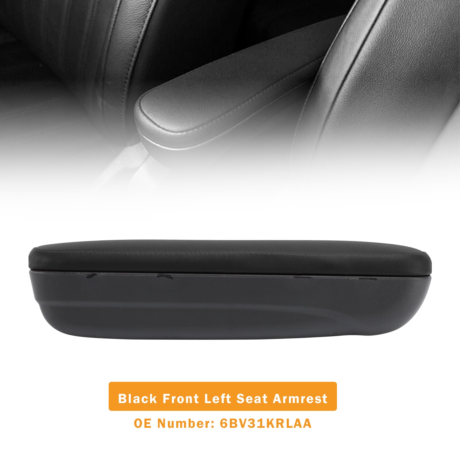 Čierne predné ľavé lakťové opierky 6bv31krlaa pre Fiat 500 Abarth 2016-2019