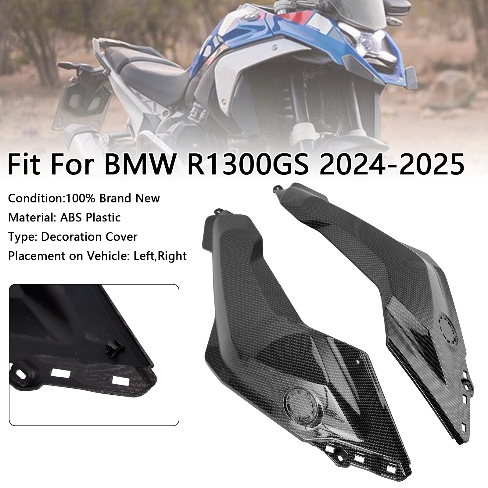 2024-2025 BMW R1300GS Side Gas Tank Frame Painel de capa de fada de capa de fada