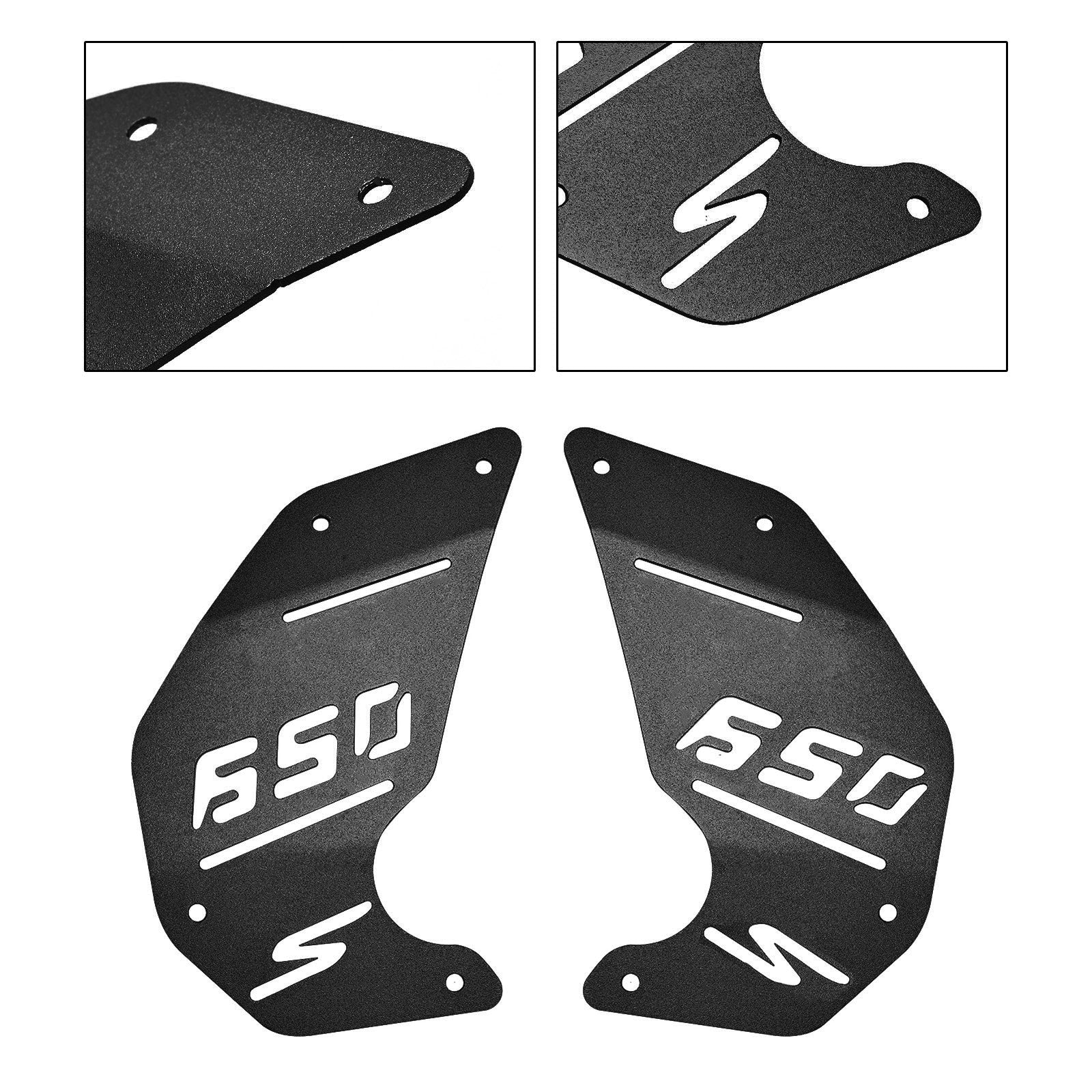 Cnc Engine Side Panel Cover Plate Black For Kawasaki Vulcan S En650 Vn650 15-22