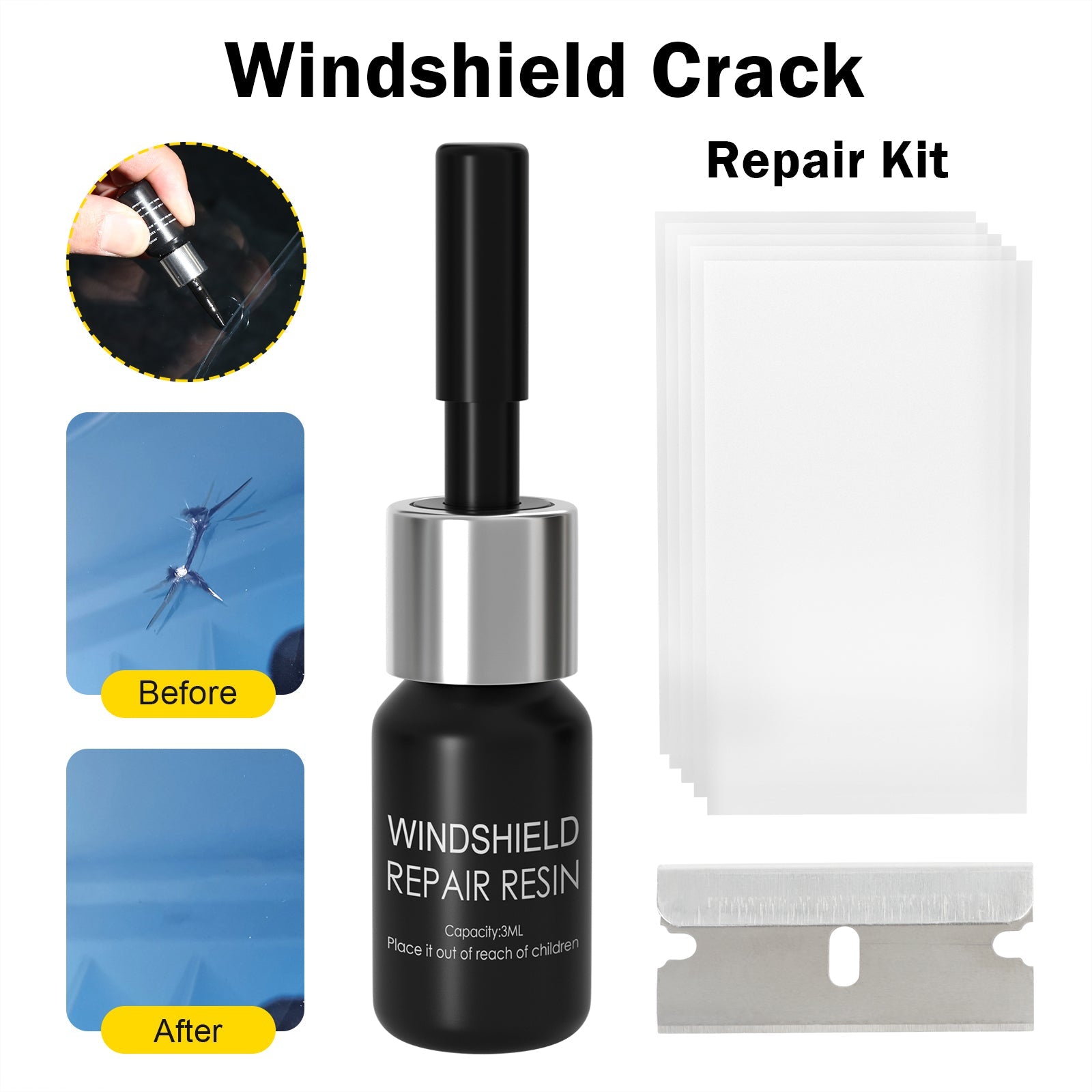 Car Windshield Cracked Repair Tool Upgrade Auto Glass Nano Repair Fluid