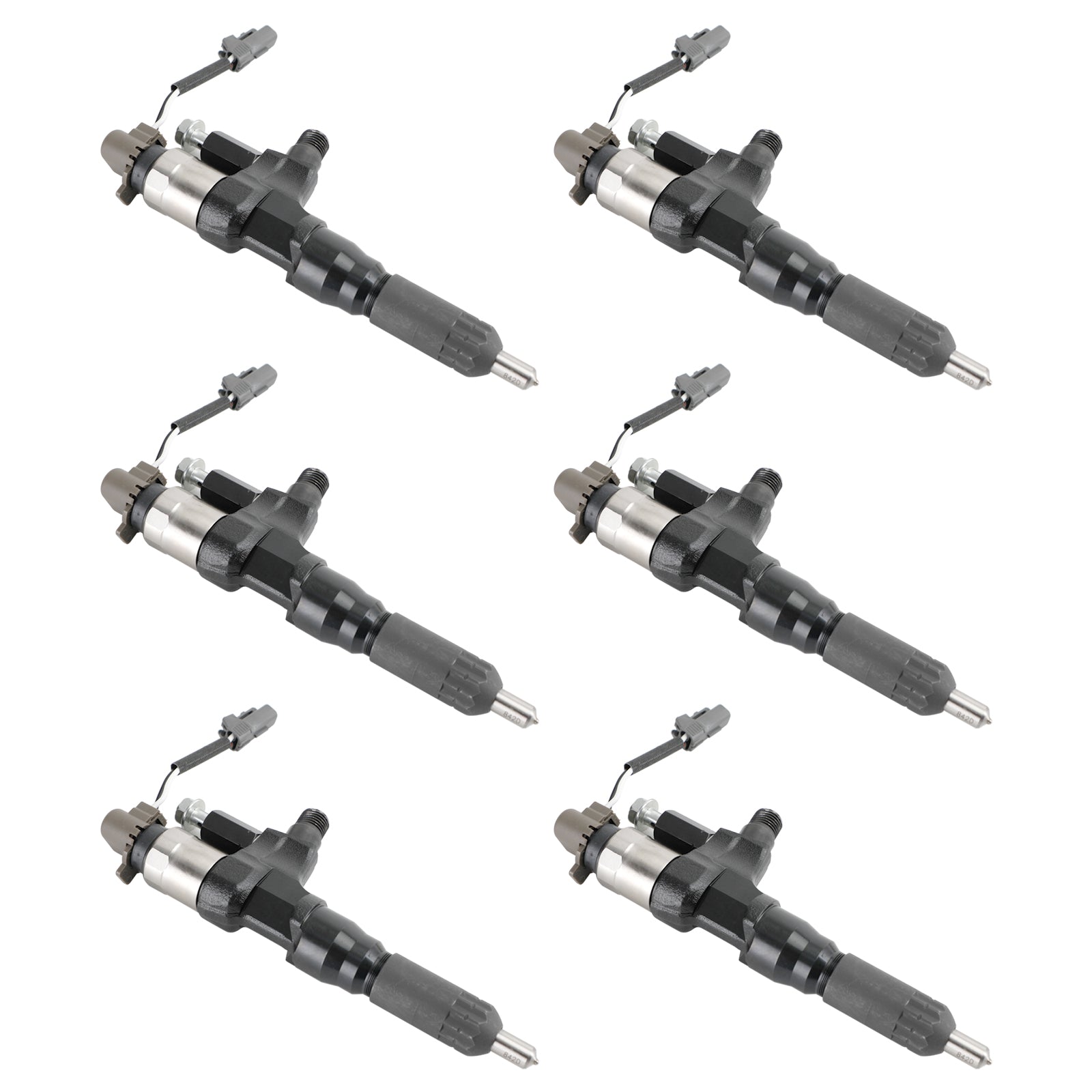 6PCS Fuel Injectors 095000-6593 Fit Hino J08E Fit Kobelco SK330-8