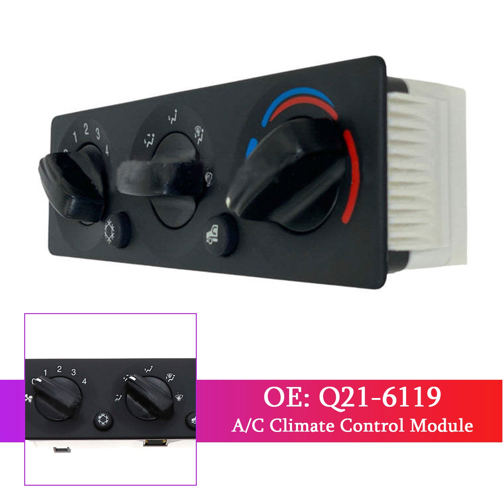 A/C Climate Control Module Panel Q21-6119 for Peterbilt Truck