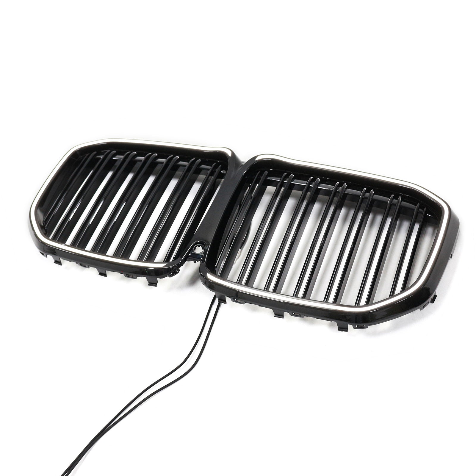 Double Slat Gloss Black Front Kidney Grill Grille Fit BMW X7 G07 2019-2022