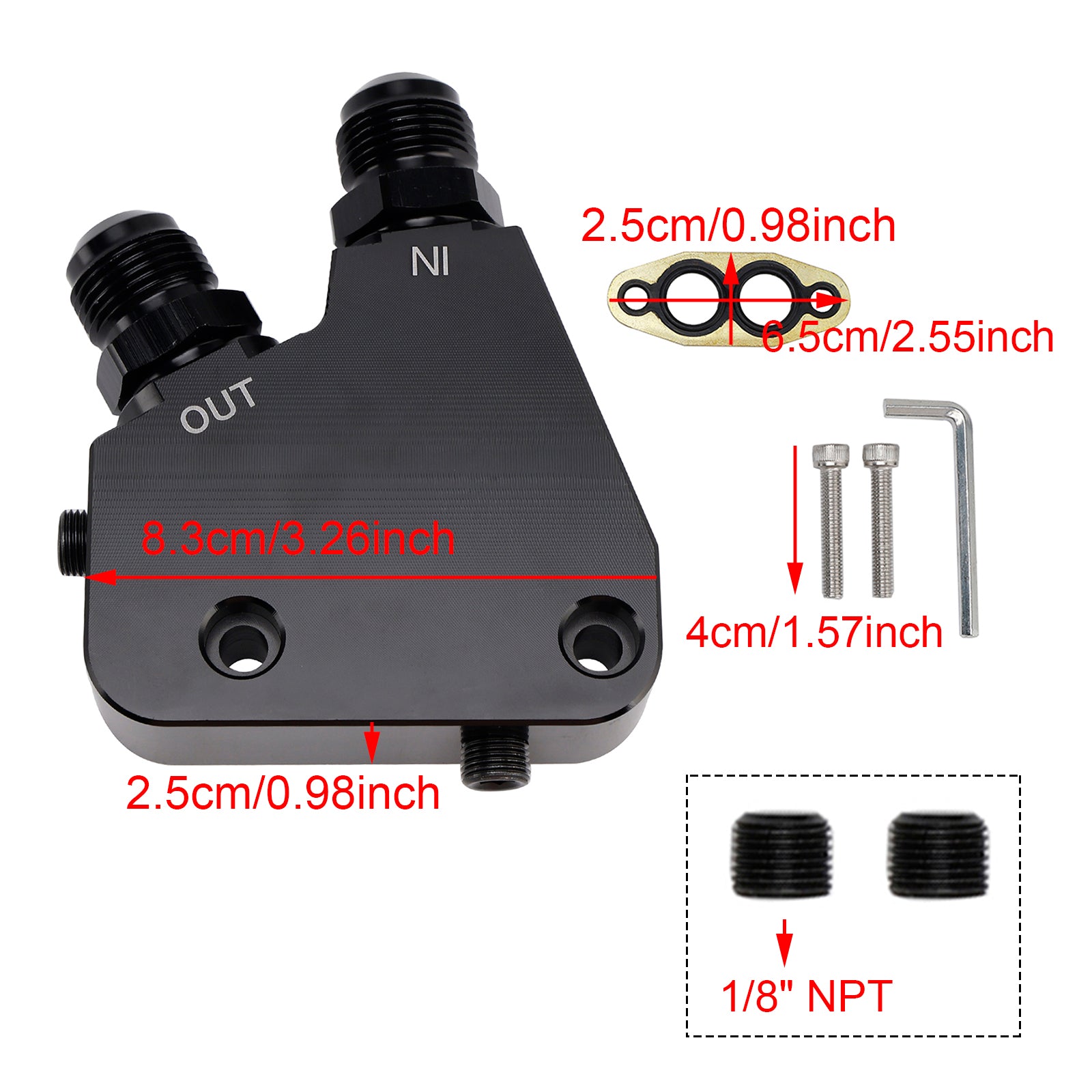 2005-2019 Corvette GM LS LS1 LS2 LS3 LS6 (5-Pack) Engine Oil Cooler Adapter Kit