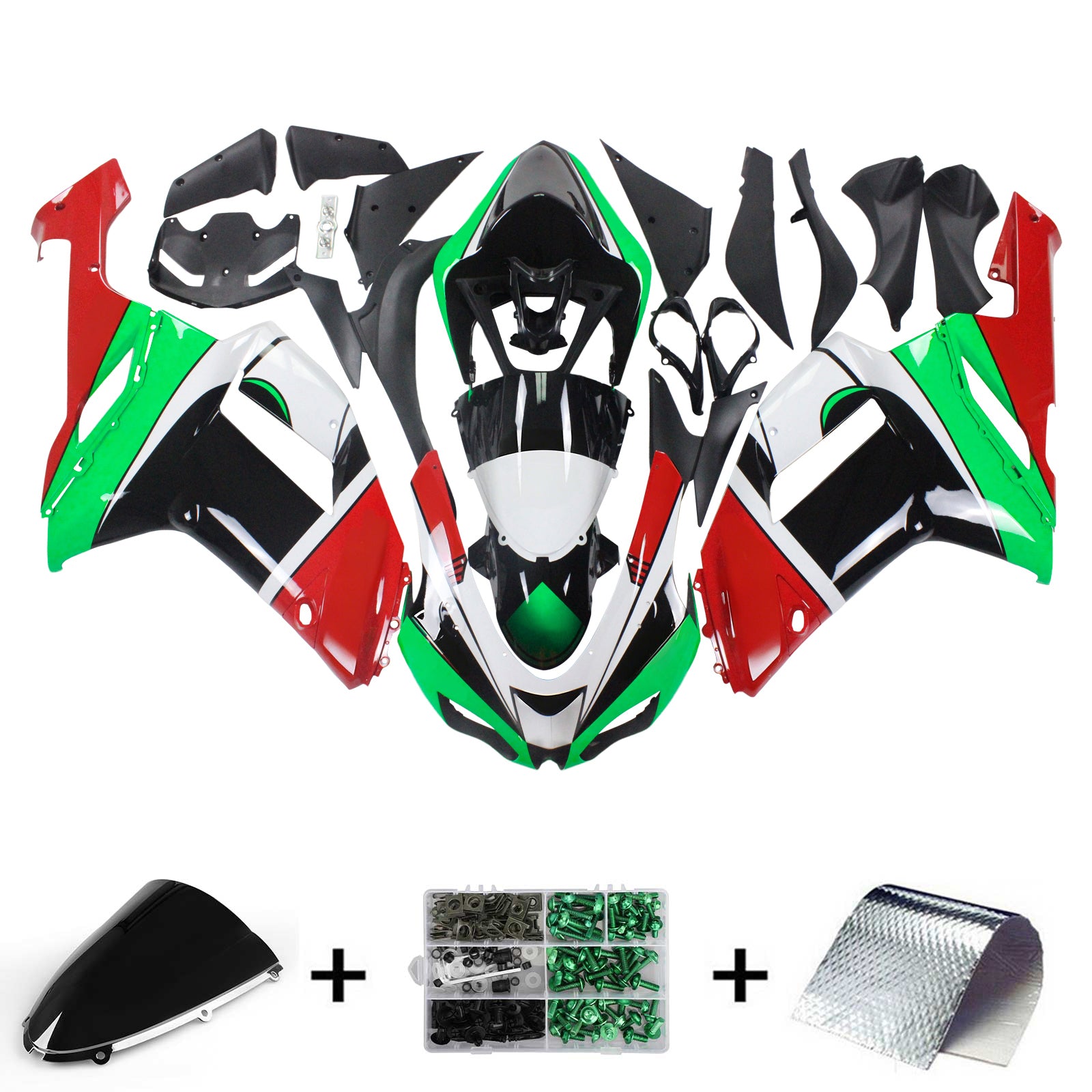 Injection Fairing Kit Bodywork Plastic ABS fit For Kawasaki ZX6R 636 2007-2008