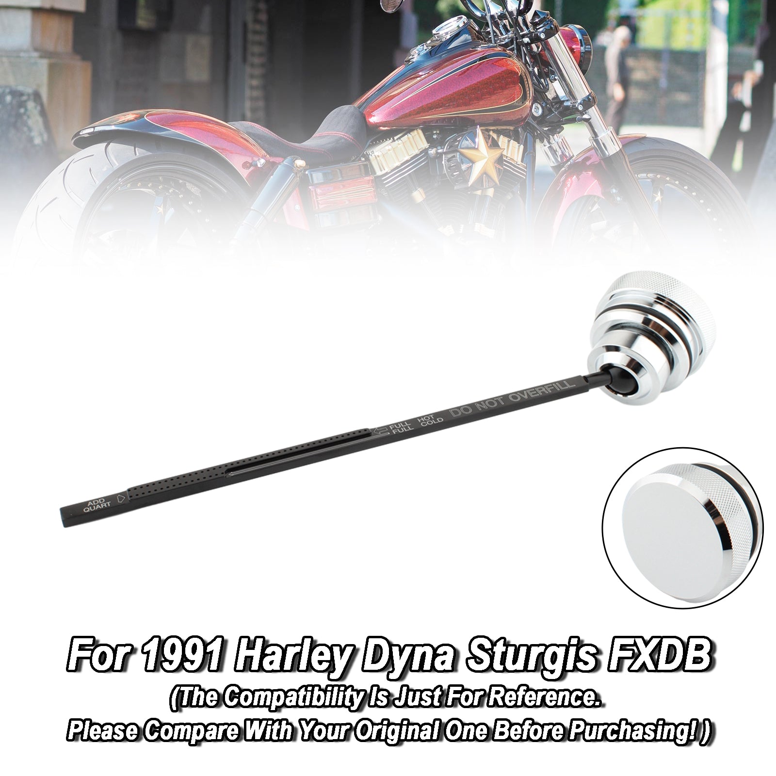 Oil Dipstick Tank Cap Plug Fit For Dyna Wide Glide FXDL 1991-1998 0710-0001