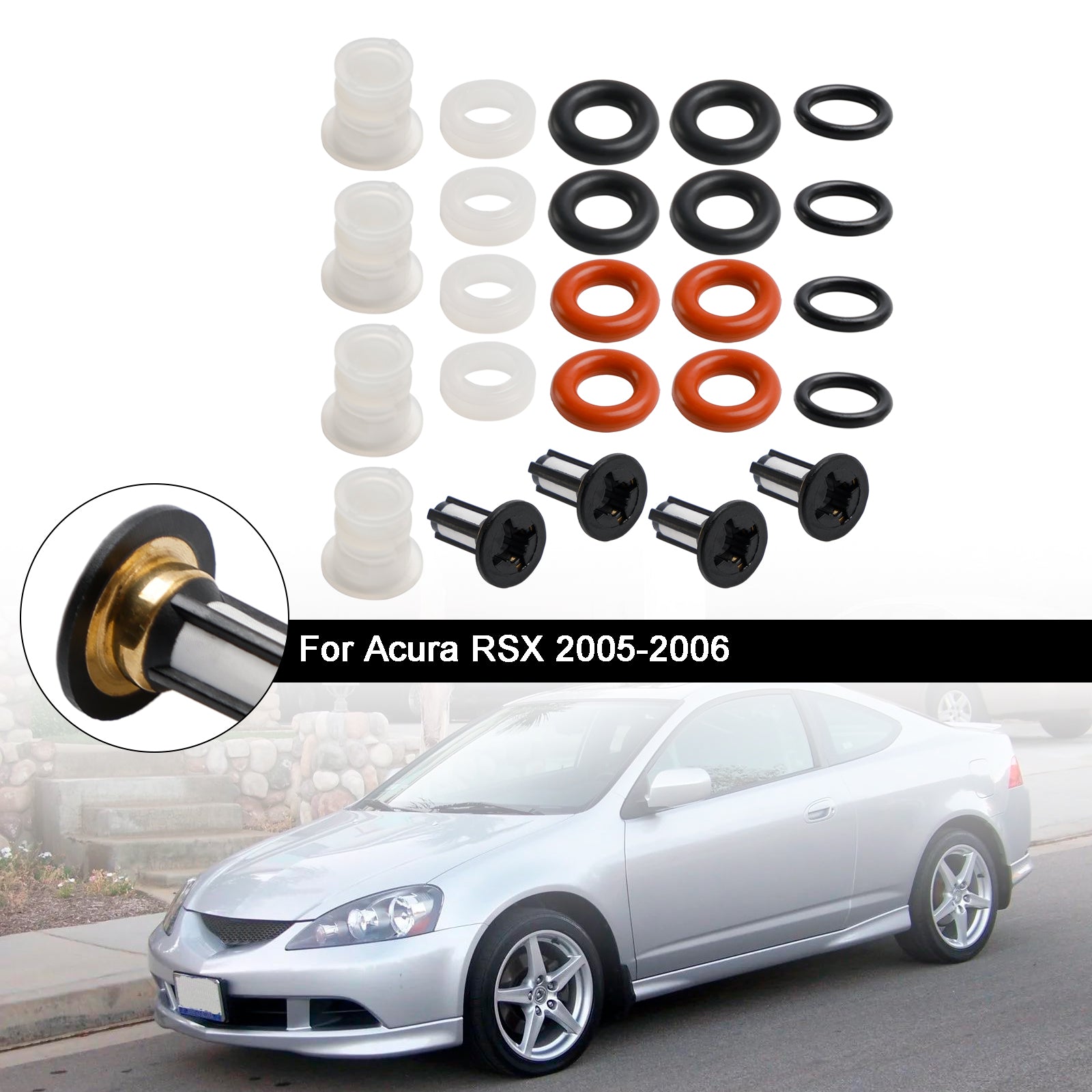 Fuel Injector Repair O-rings Seals Kit 16450-PRB-A01 Fit Acura RSX TSX