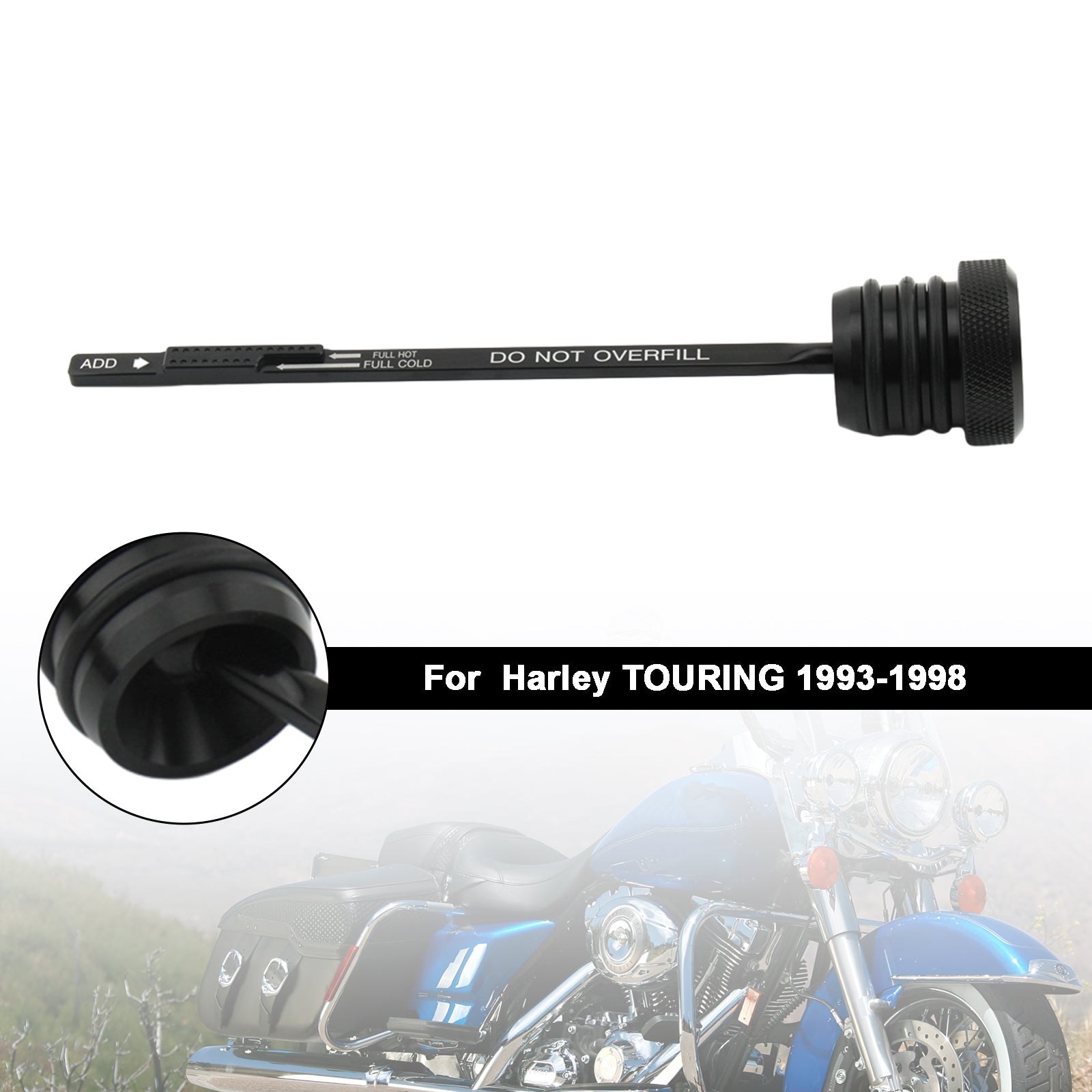 Bouchon de réservoir de jauge d'huile Harley TOURING FLHT FLHS FLTC 1993-1998, bouchon 0710-0002