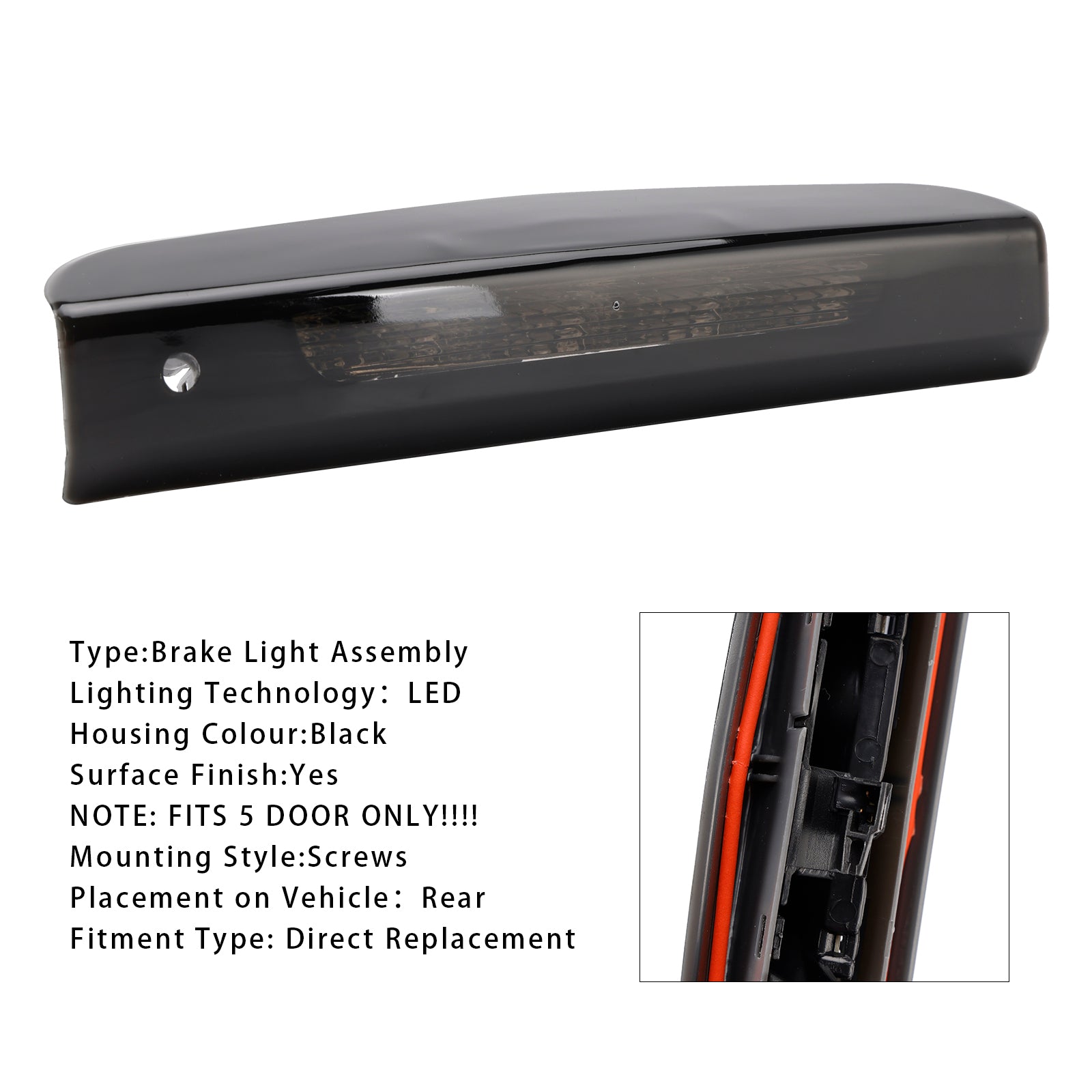 High Level Third Brake Light Lamp 13188045 För Opel Corsa D/E 5 Door 07-2019