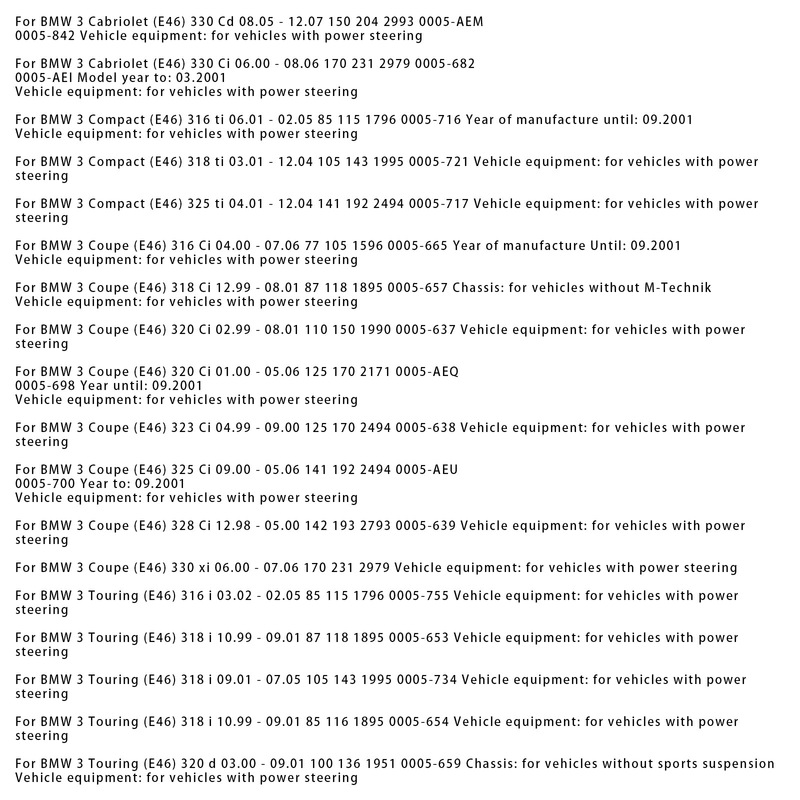 BMW 3 Touring E46 318i 320i 325i Hydraulic Power Steering Rack 4410A139 32136750200