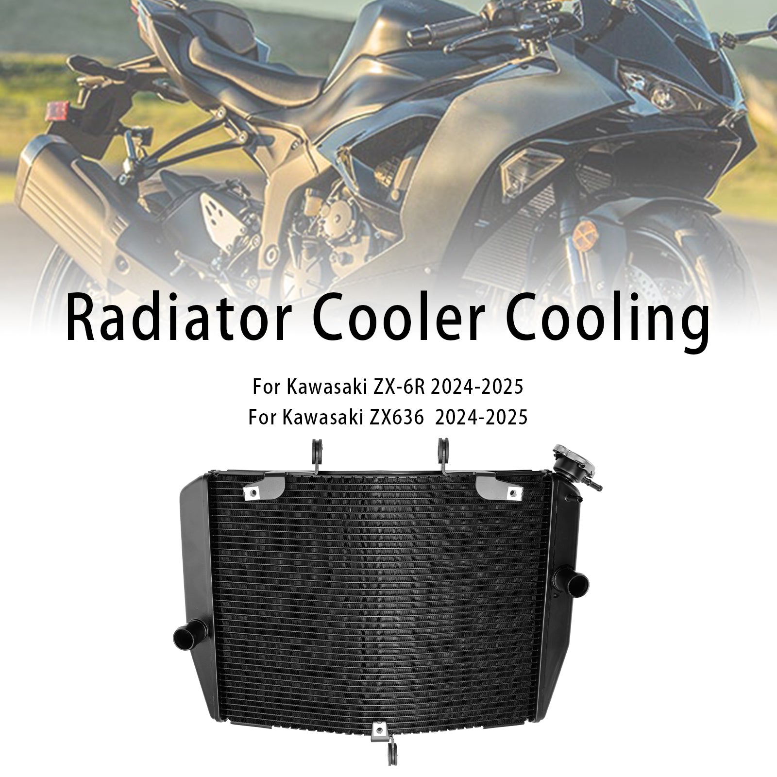 Radiator Cooling Engine Cooler For Kawasaki ZX-6R ZX636 2024-2025