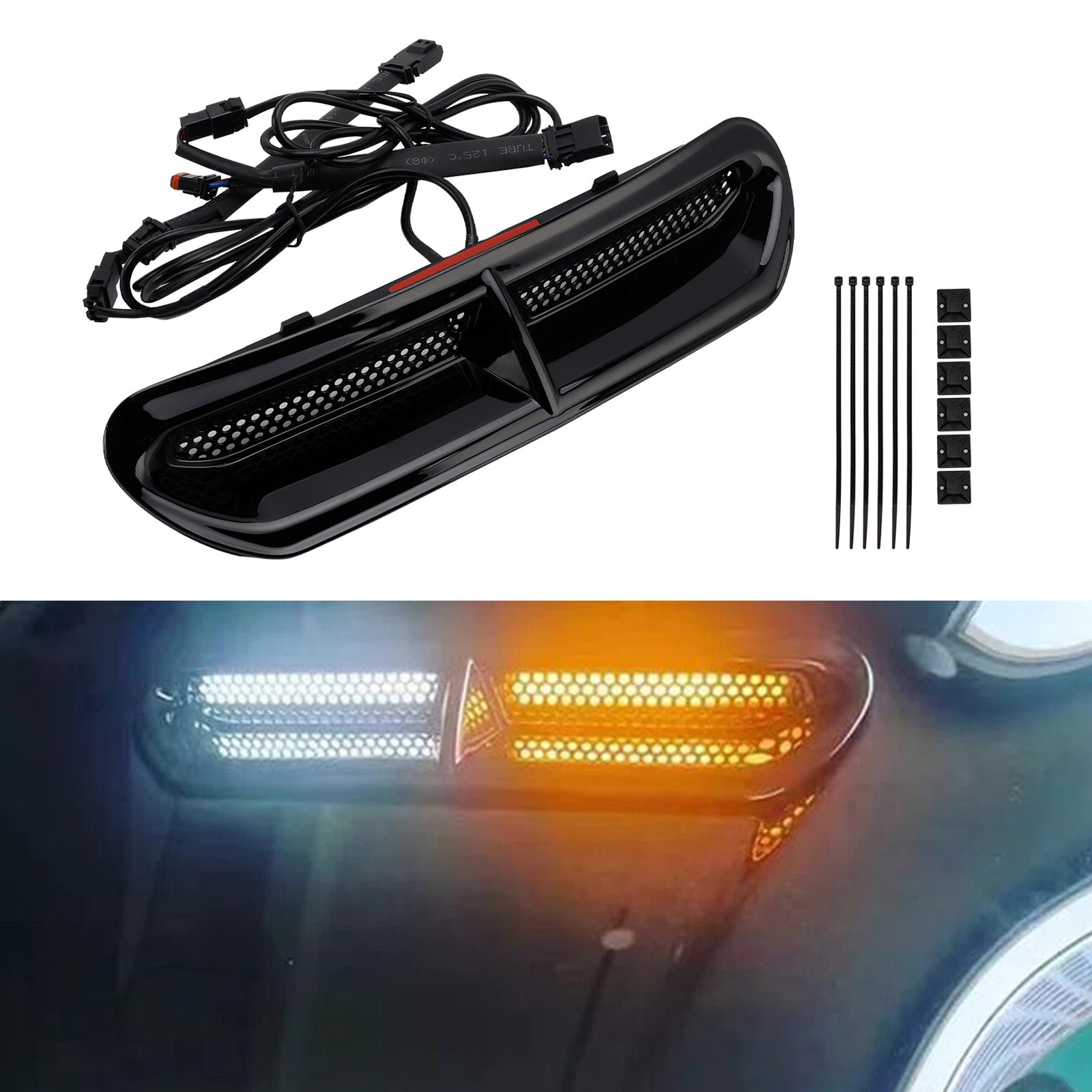Front Fairing Air Vent LED Light For Touring Street Glide 2014-2024