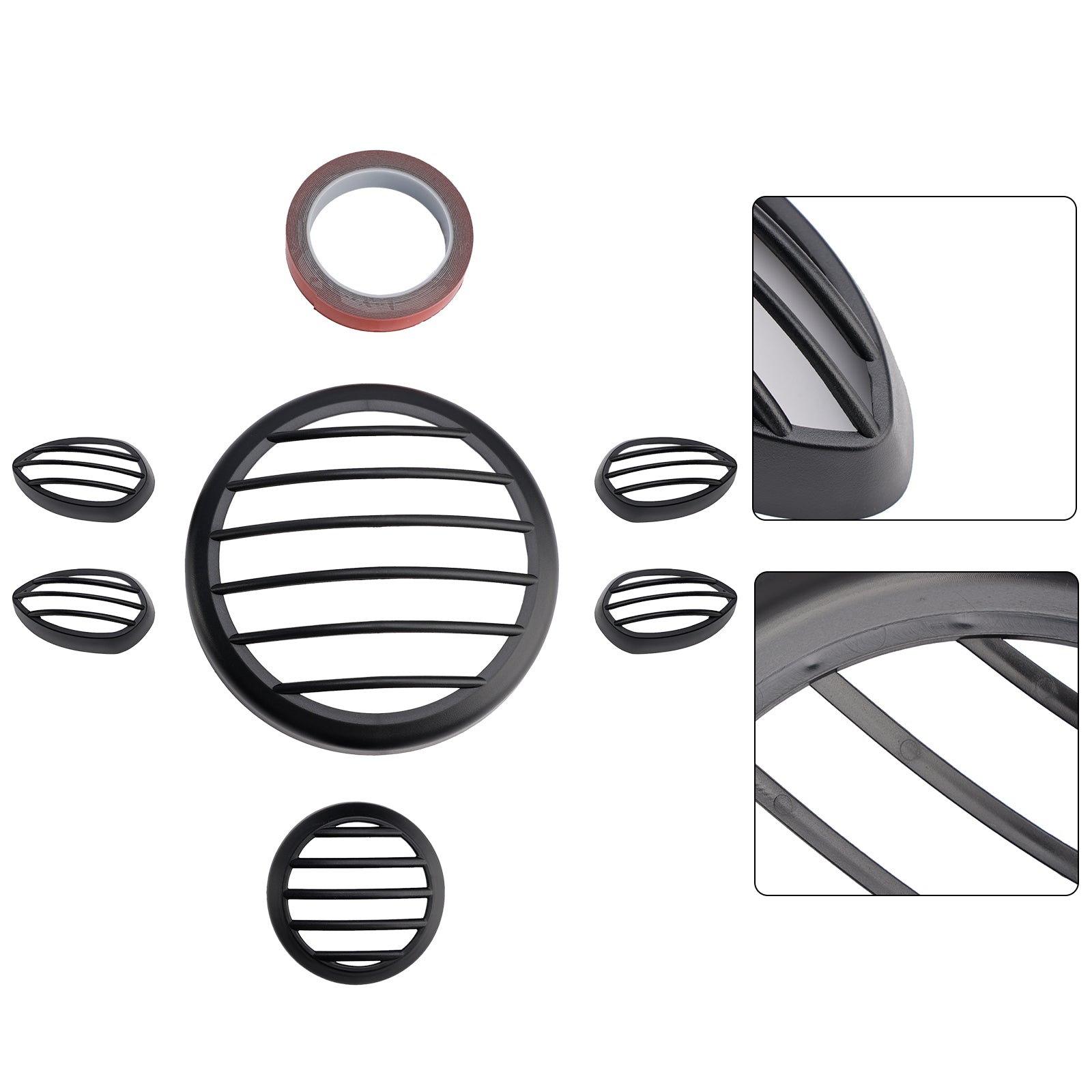 2023-2024 Yamaha Pg-1 Kit de rejilla protectora para faros delanteros, color negro