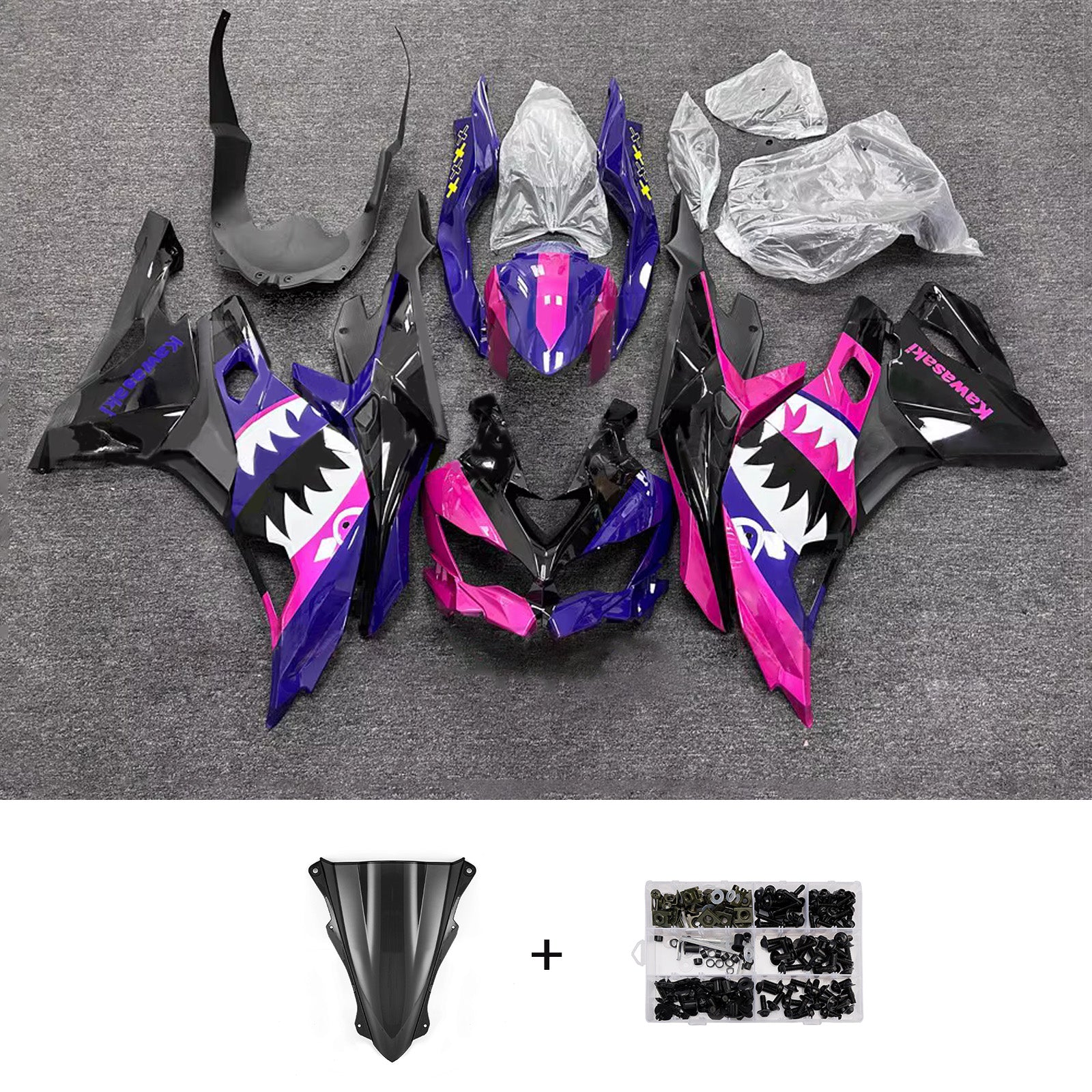 Kit carenatura iniezione adatto per Kawasaki Ninja ZX-25R ZX-4R ZX-4RR 2019-2025