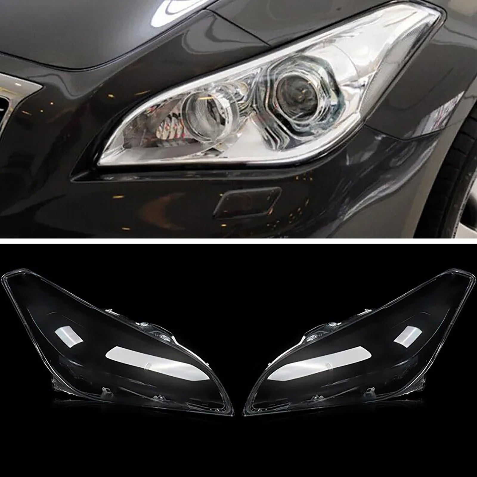 2011-2012 Infiniti M25 M35 M37 M56 Headlight Headlamp Lens Shell Cover Clear