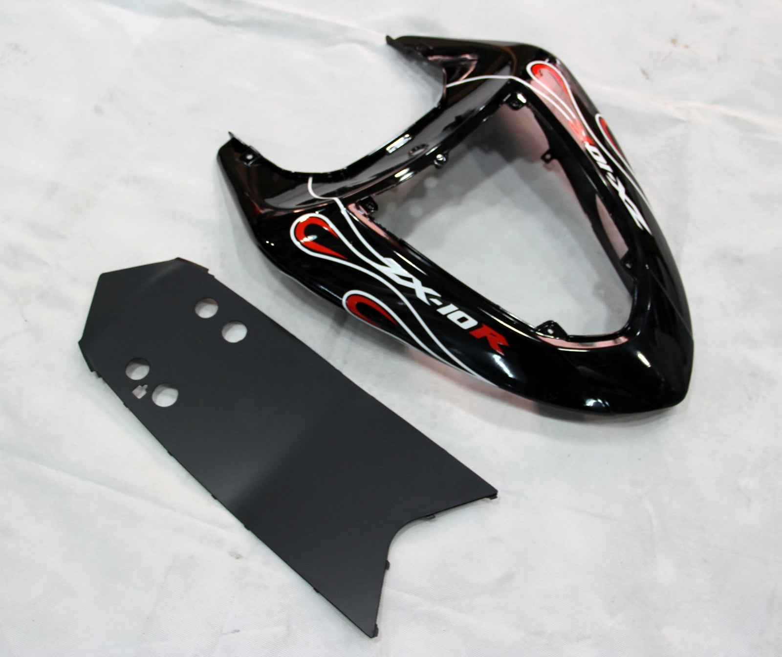 2006-2007 Kawasaki ZX 10R Noir Rouge Flame Racing Carénages Générique