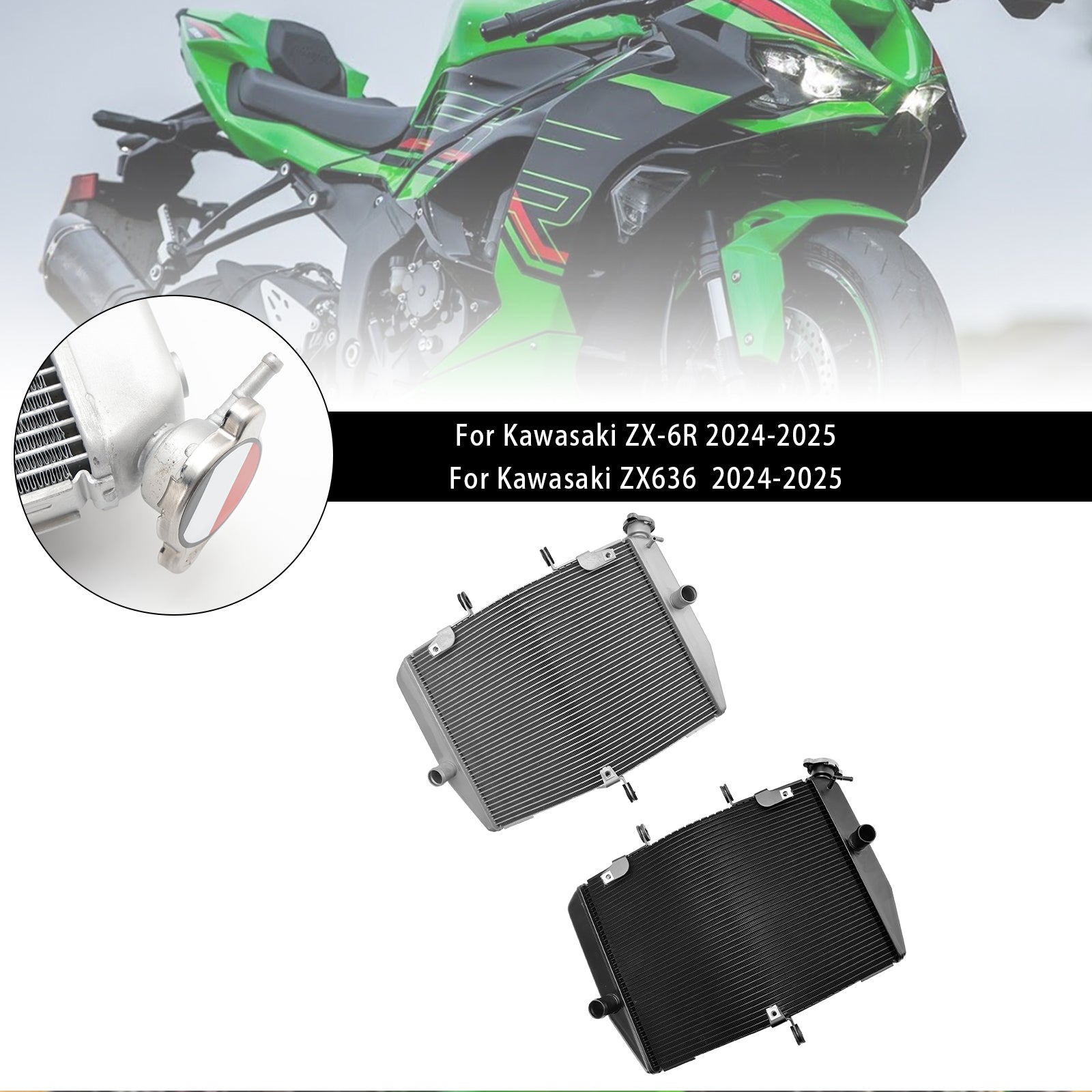 Radiator Cooling Engine Cooler For Kawasaki ZX-6R ZX636 2024-2025