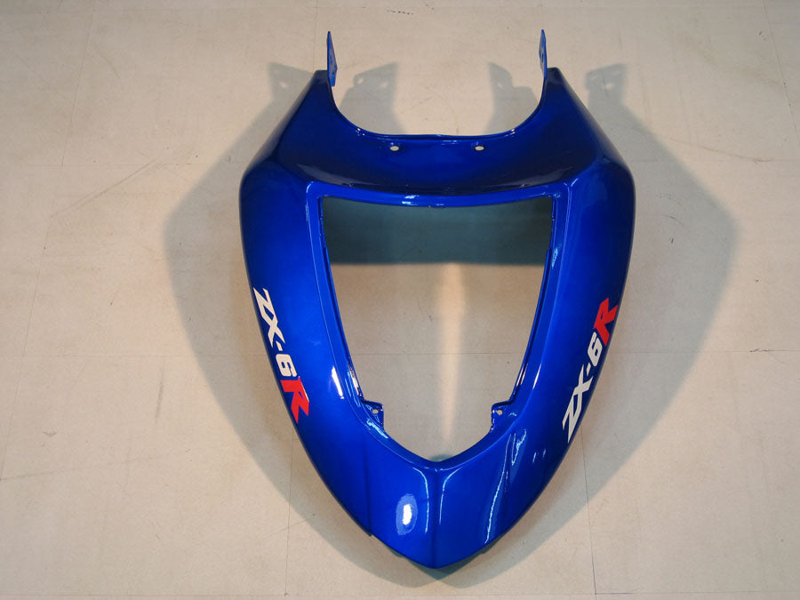 2005-2006 Kawasaki ZX6R 636 Carénages Amotopart Bleu Noir Ninja Racing Customs Carénage