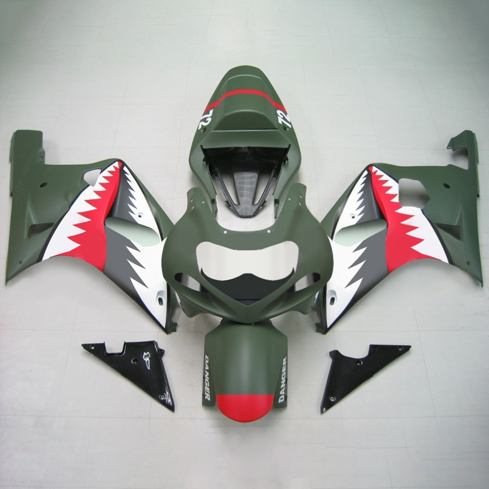 2001-2003 Suzuki GSXR750 K1 Kit de carénage injection AMOTOPART BORDSWORD PLASTIQUE ABS # 133