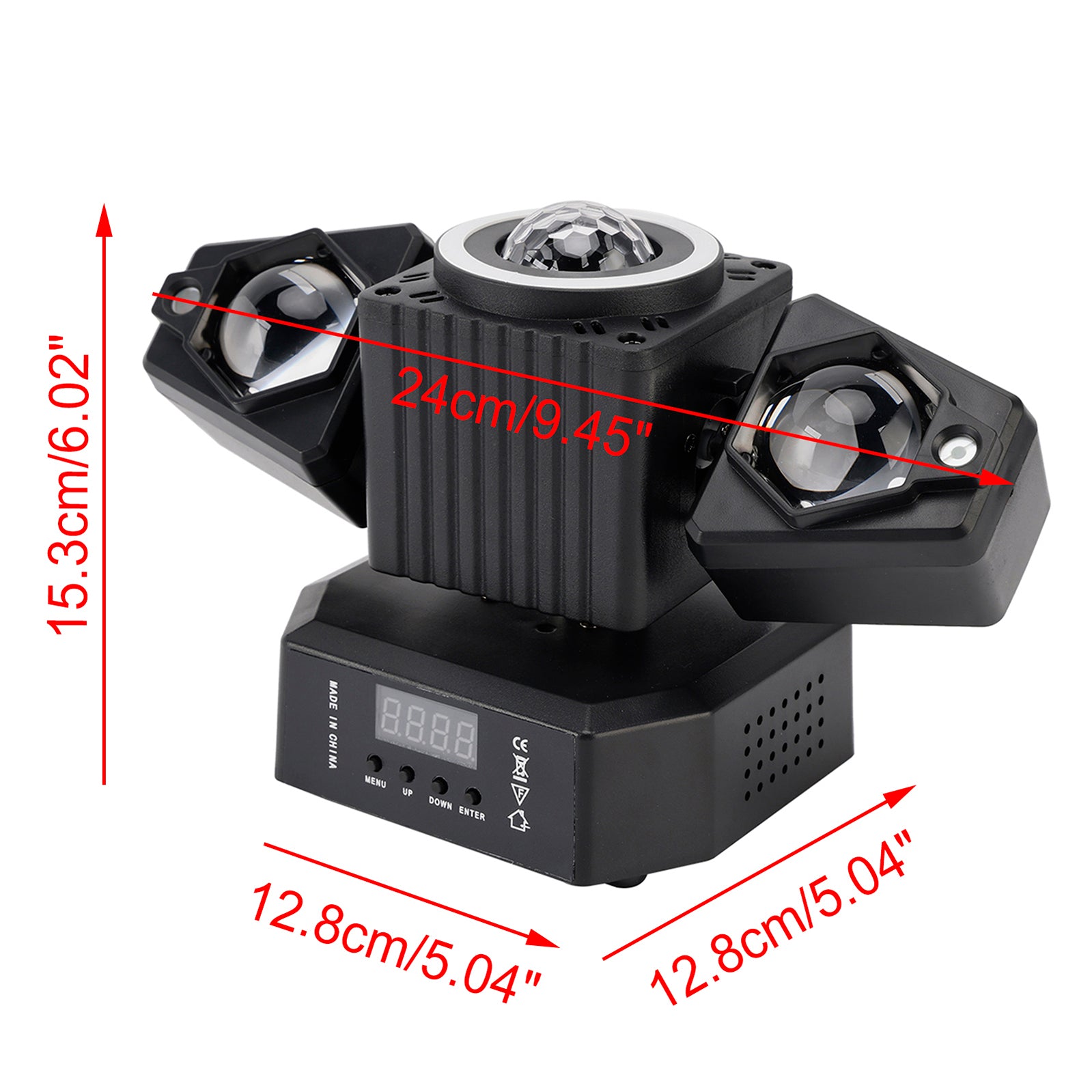 Bewegend hoofdlicht Roterende discobal Laserstraal Strobe Afstandsbediening DMX-podiumlicht