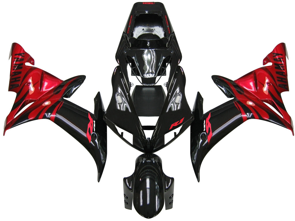 2002-2003 Yamaha YZF-R1 Black Red Tribal Racing Fairings Generic