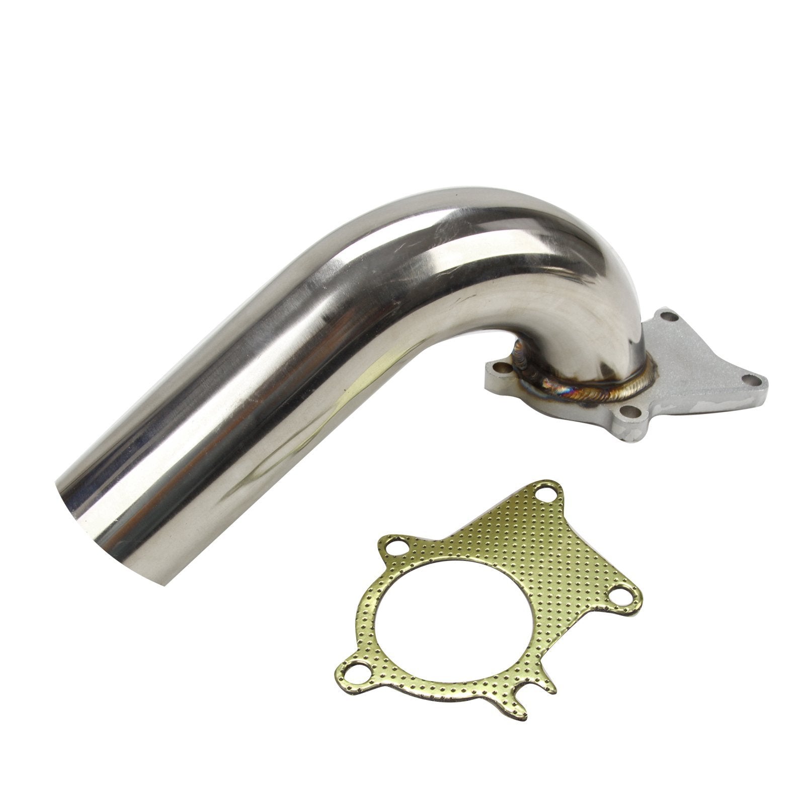 Bride à 5 boulons T3/T4 T04E en acier inoxydable 2.5" Tuyau de descente/tuyau de décharge d'échappement turbo + joint