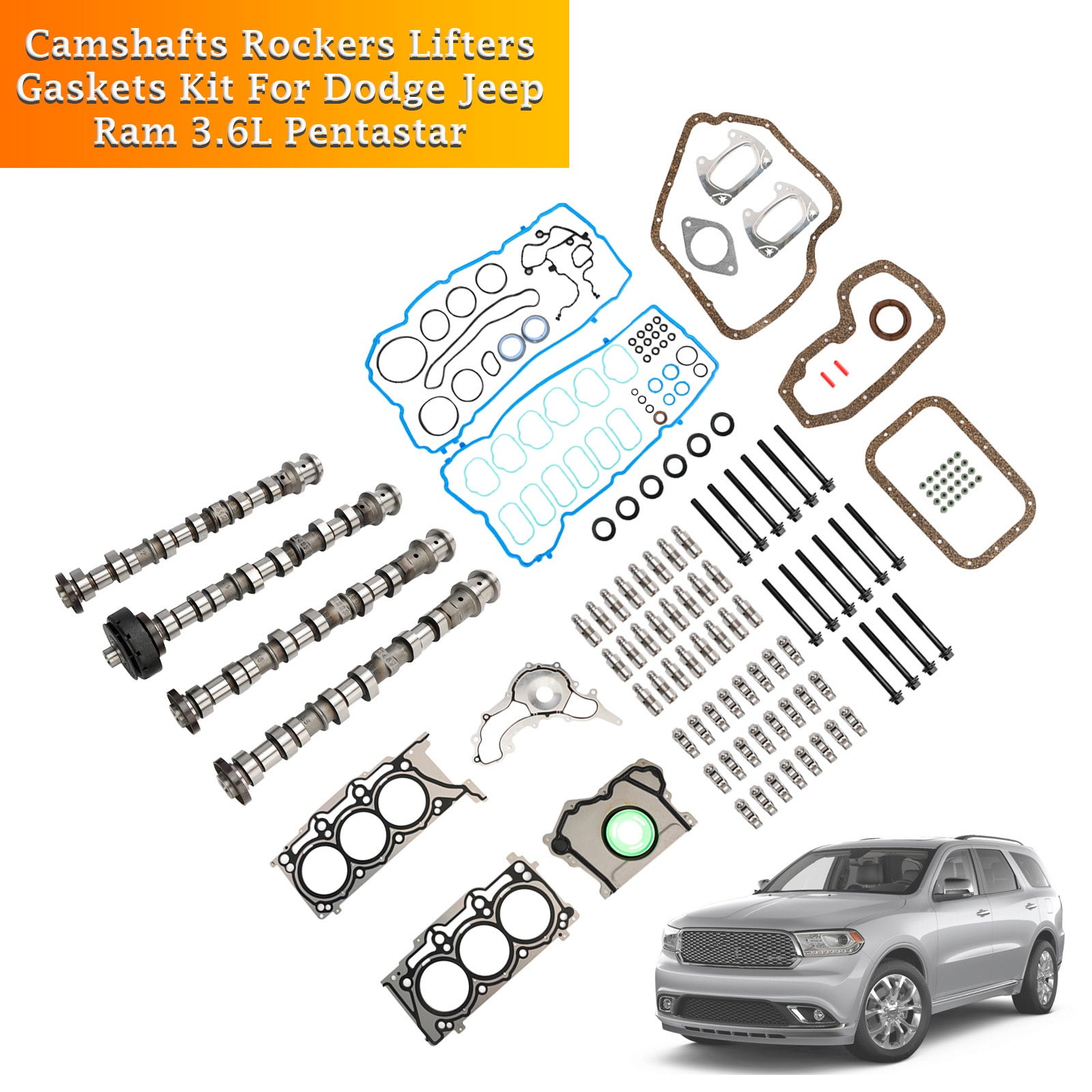 Camshafts Rockers Lifters Gaskets Kit For Dodge Jeep Ram 3.6L Pentastar 5184296AH