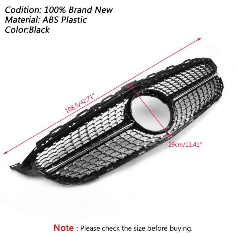 2015-2018 Benz W205 C Class C250 C300 C400 Front Diamond Grill Grille