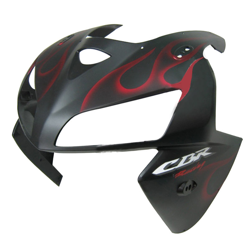 2005-2006 Honda CBR 600 RR Matte Black & Red Flame Racing Fairings Generic