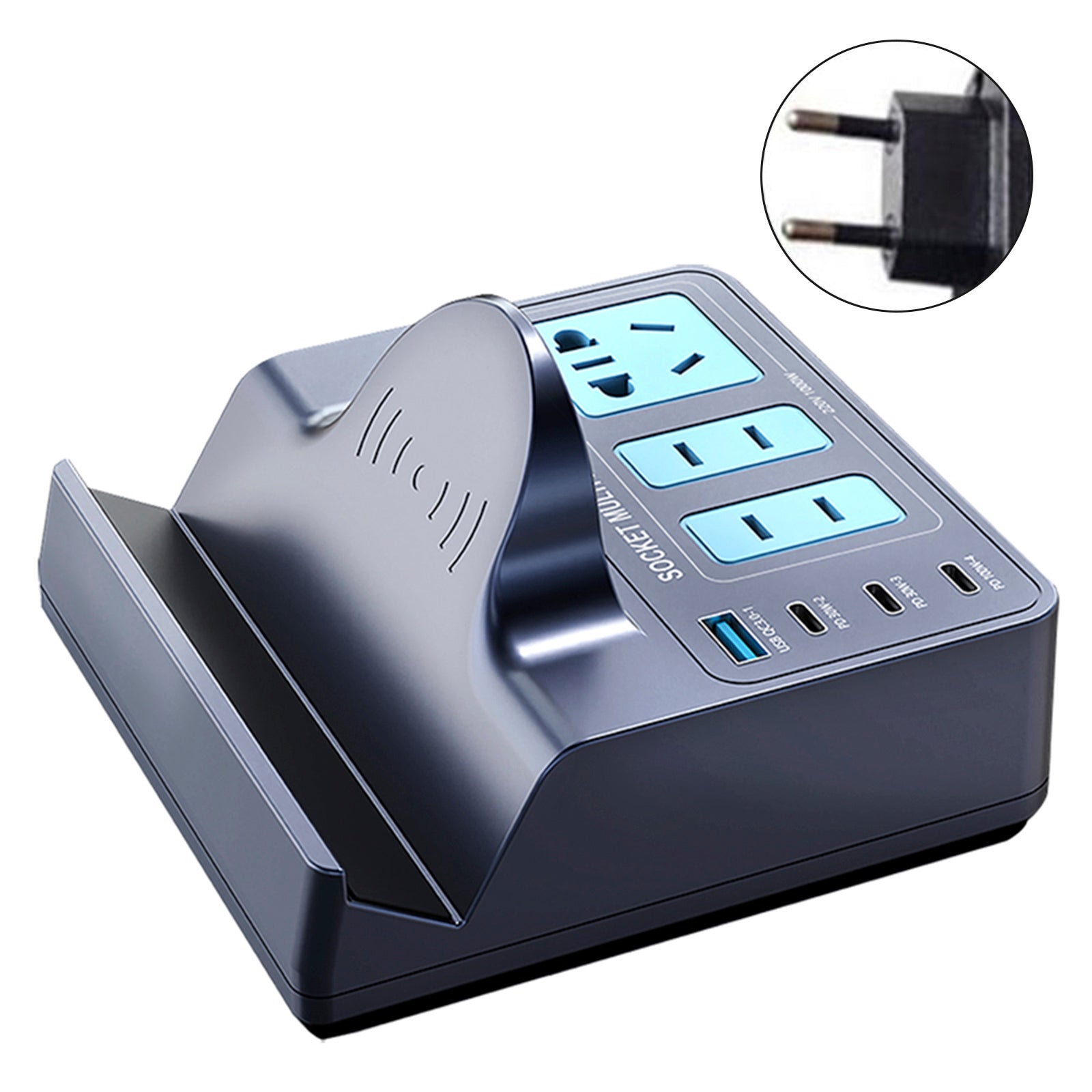 140W Smart Wireless Fast Charge Socket High Power PD100W Notatbok QC Lading av mobiltelefonlader EU -plugg