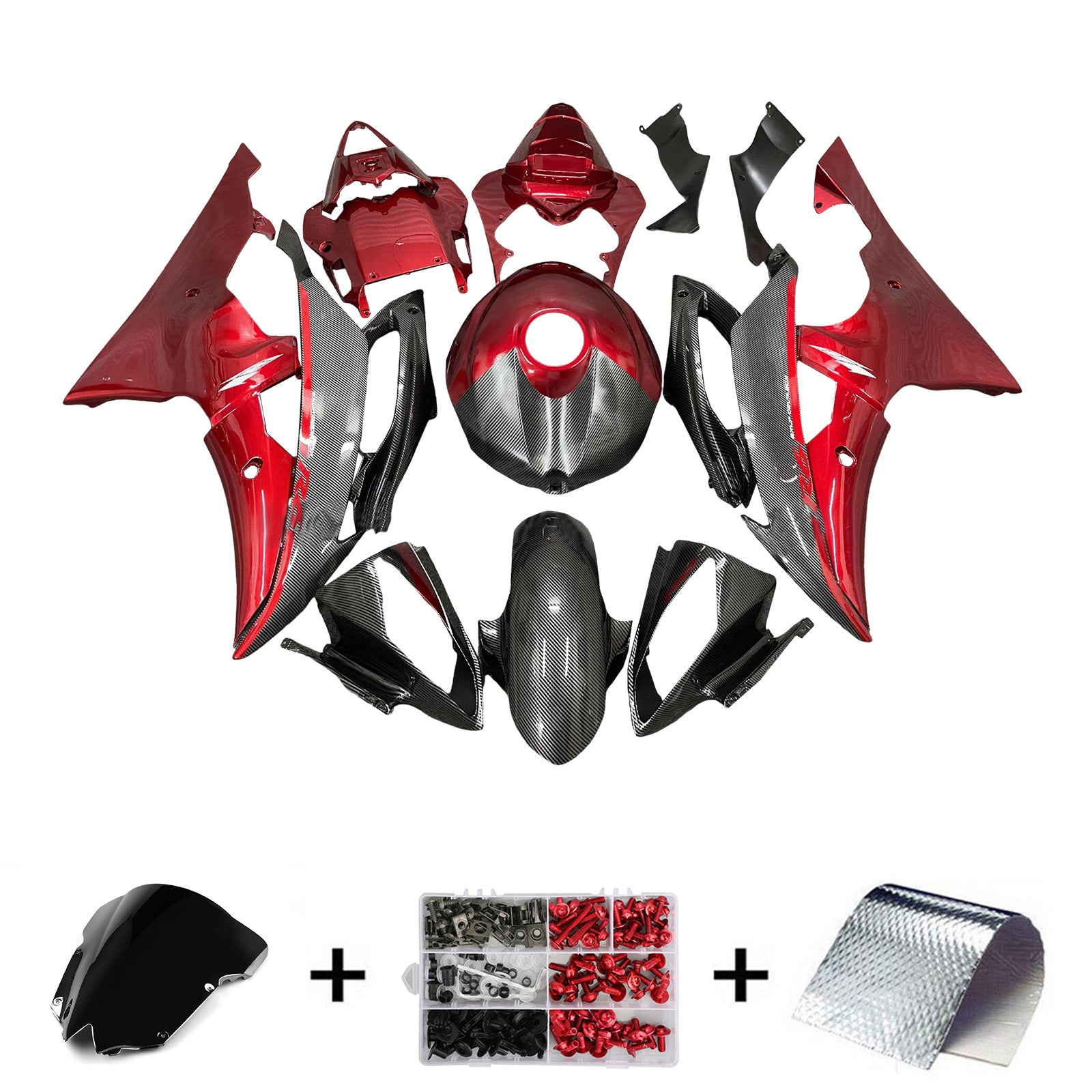 Kit de carénage d'injection carrosserie plastique ABS pour Yamaha YZFR6 YZF-R6 2008-2016