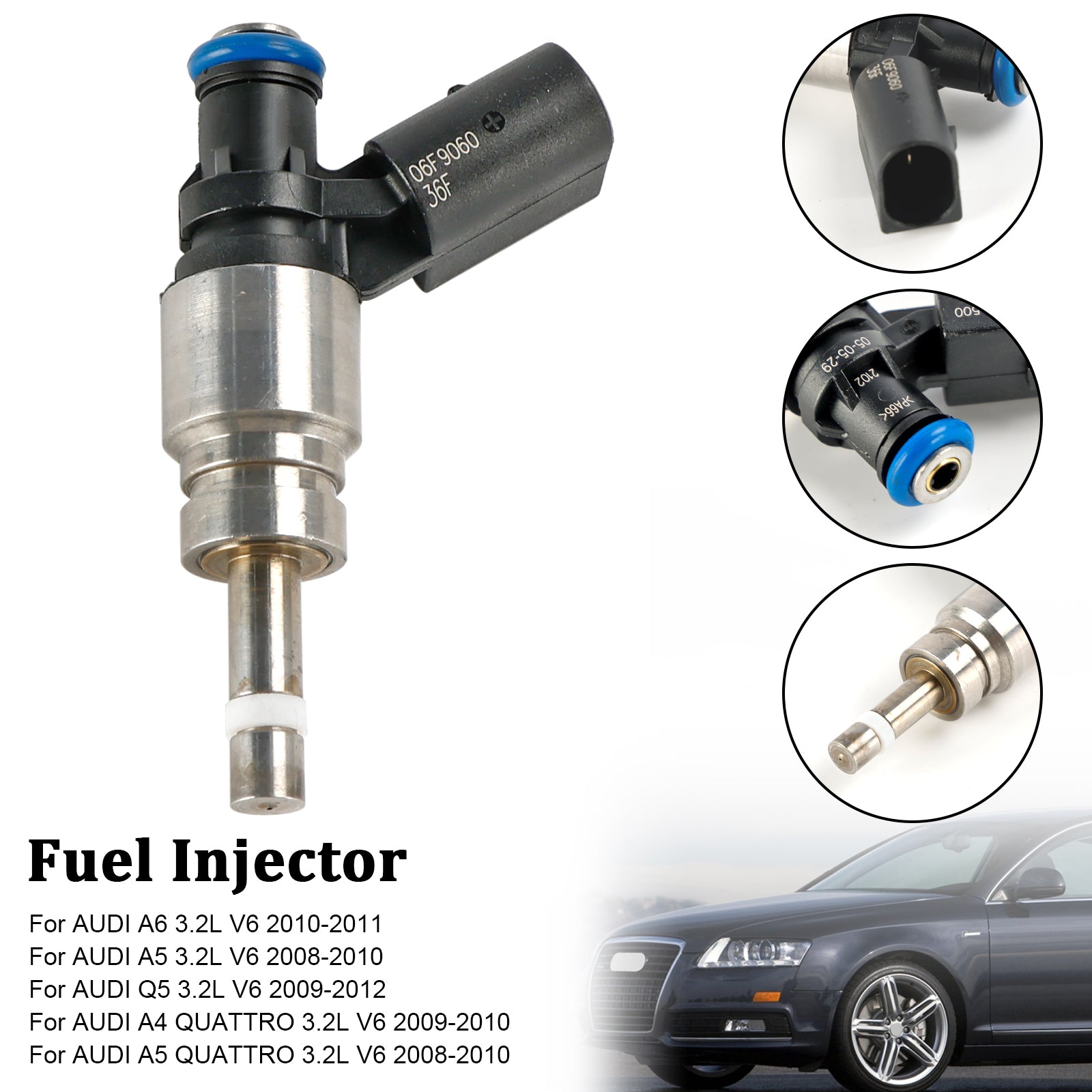 1 PIÈCES Injecteur De Carburant 06E906036F Pour Audi Q5 A4 A5 A6 3.2L V6 2008-2011 0261500037