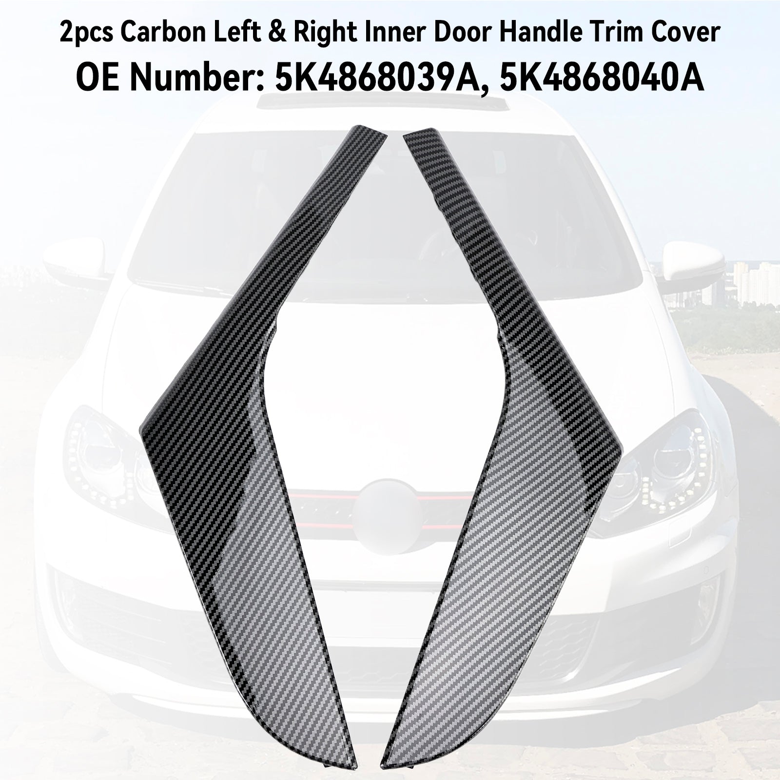 2 stuks over & Afdekking van de rechter binnendeurgreep voor VW Golf 6 MK6 2009-2013