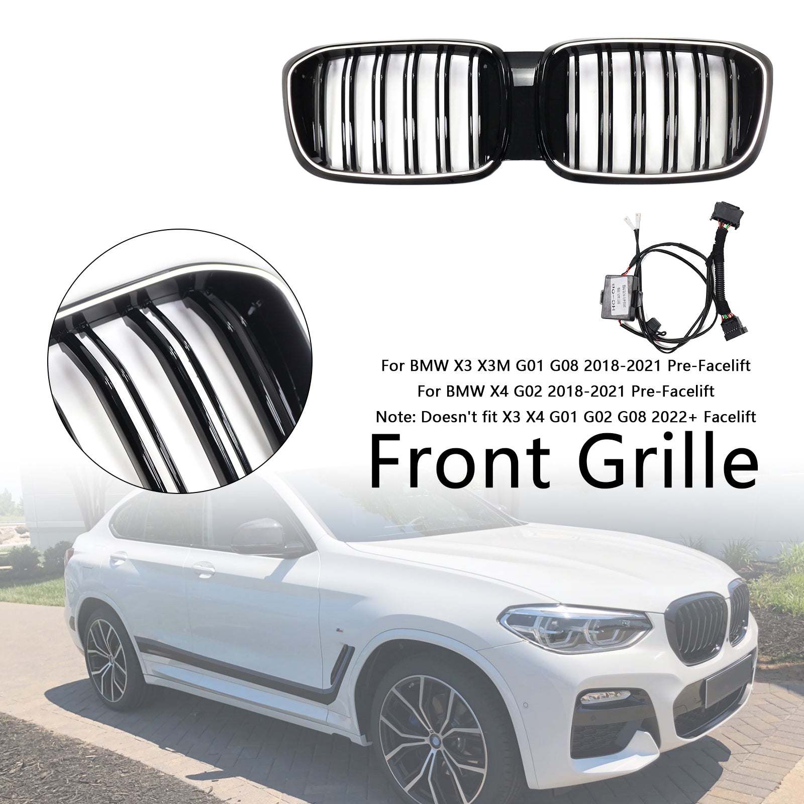 2018-2021 BMW X4 G02 pré-lifting grille de calandre avant 51138469959 51138469959