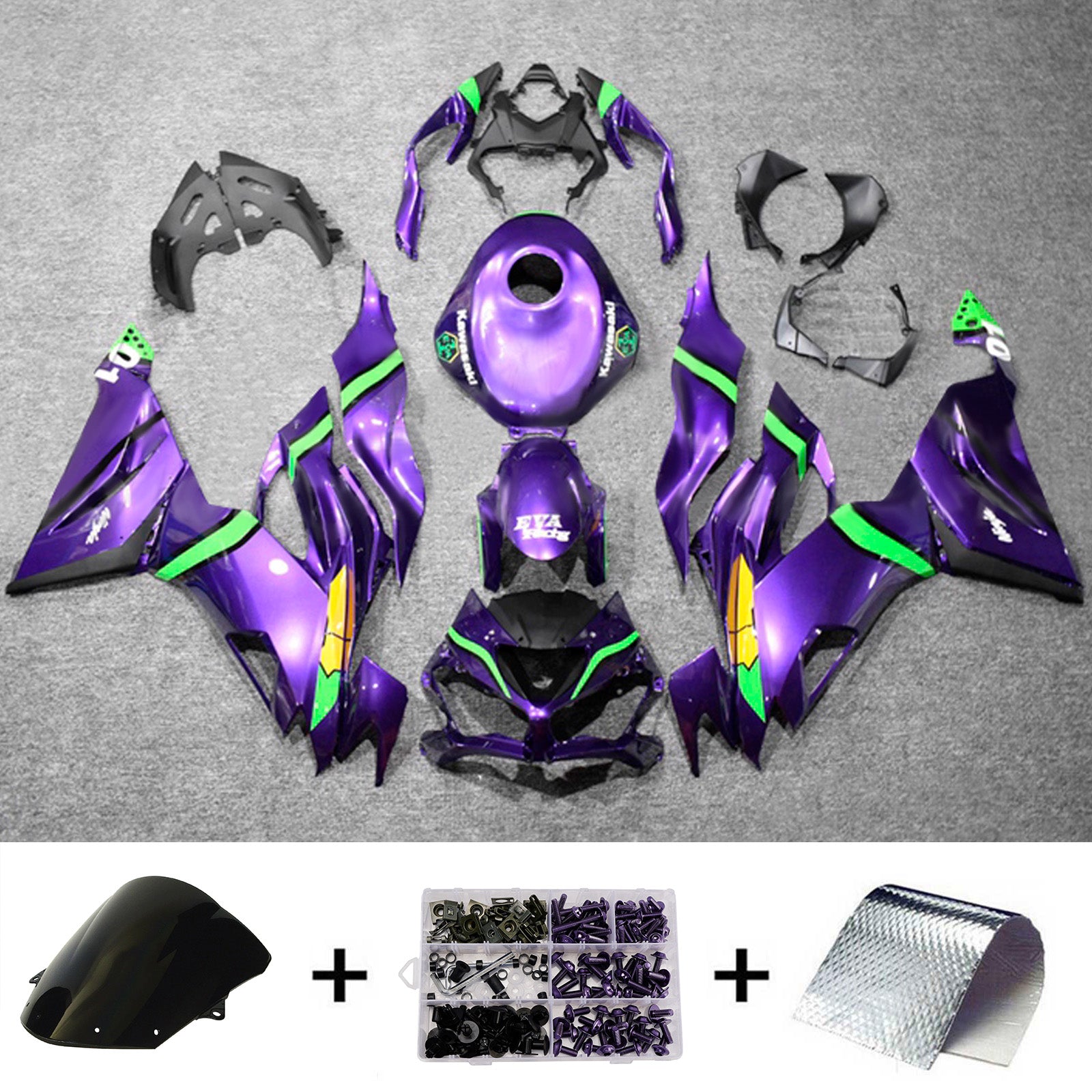 Injection Fairing Kit Bodywork Plastic ABS fit For Kawasaki ZX6R 2019-2023