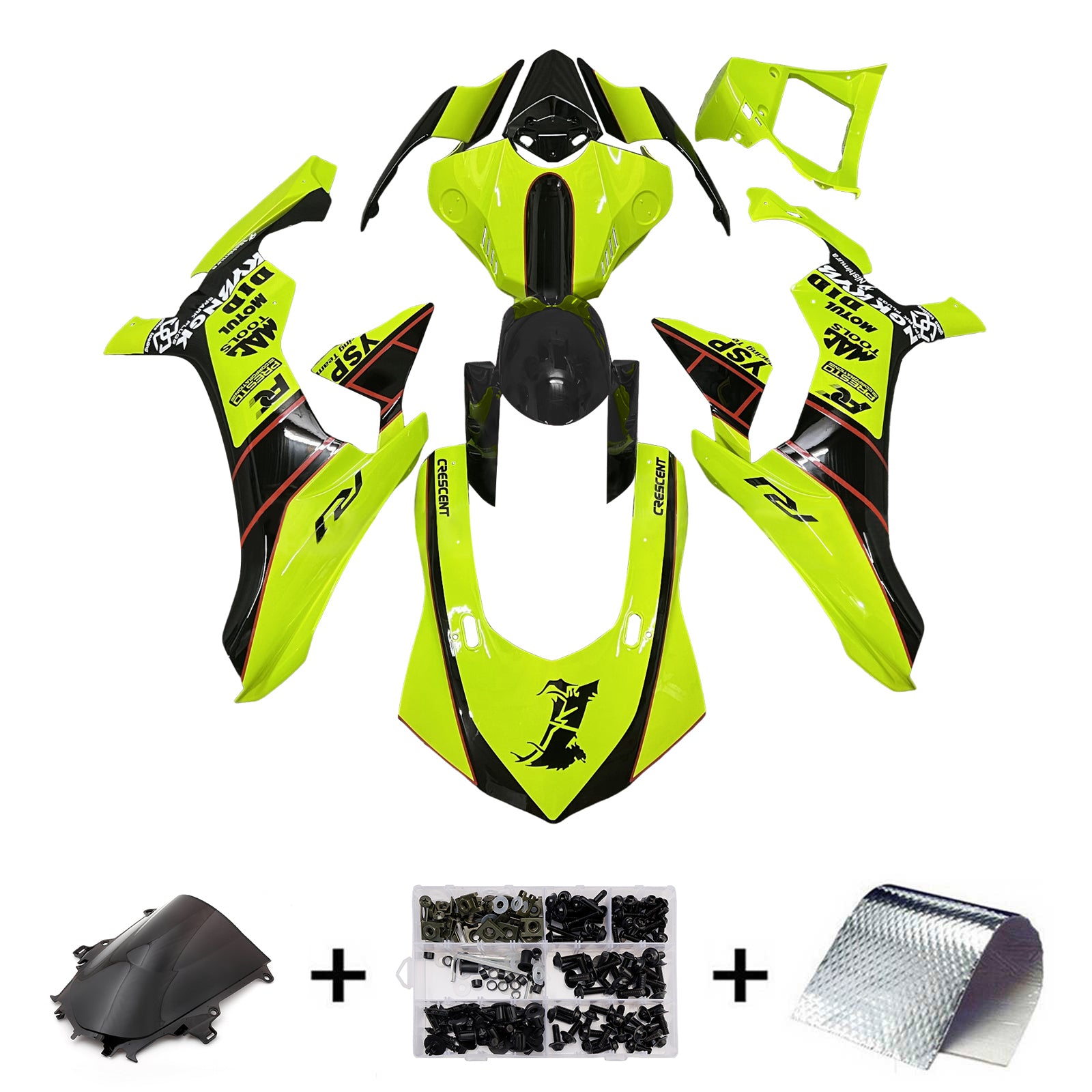 Kit de carénage d'injection carrosserie plastique ABS pour Yamaha YZFR1 YZF-R1 2015-2019