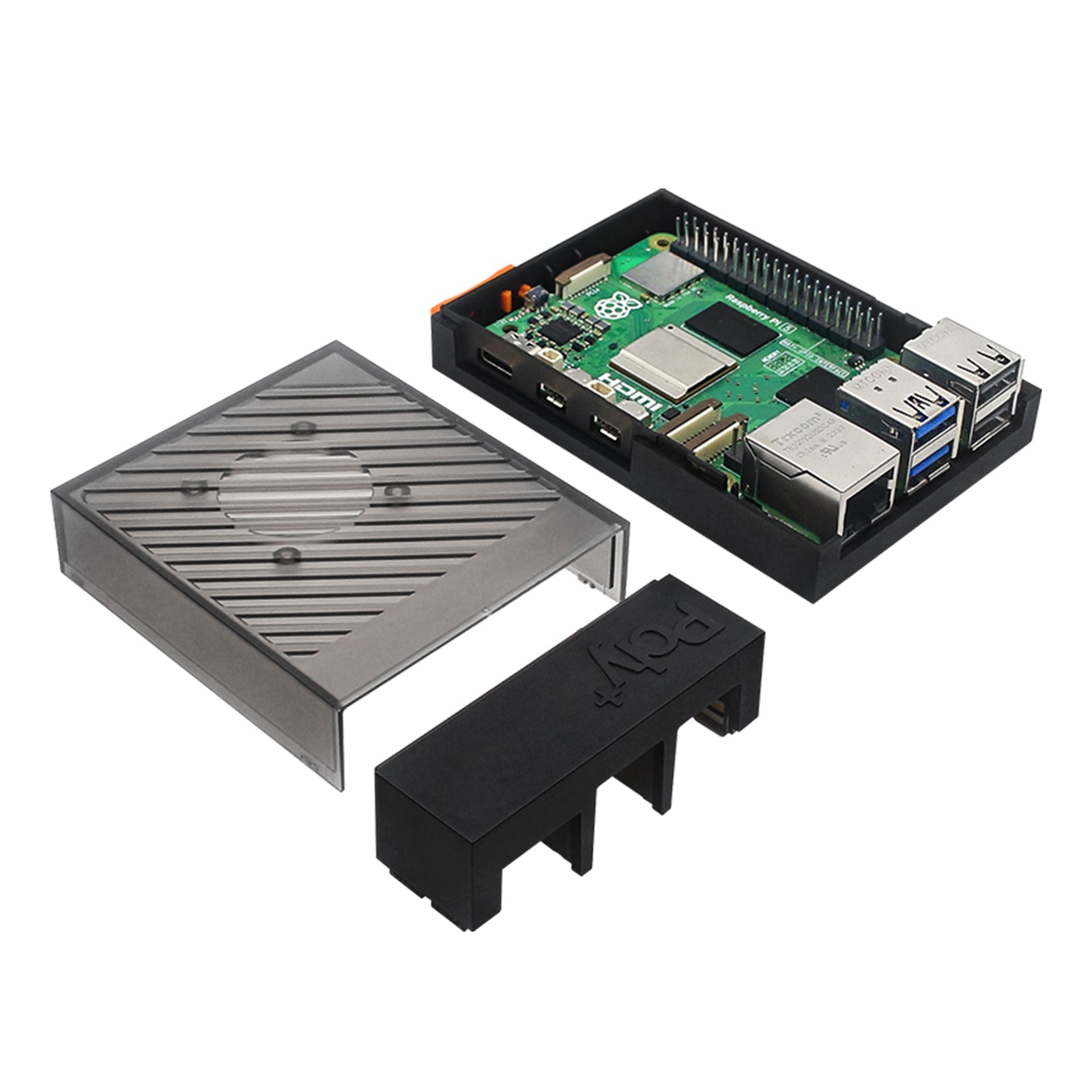 Raspberry Pi 5 POLY5+ behuizing Argon POLY 5+ doos Compatibel met PWM koelventilator ABS